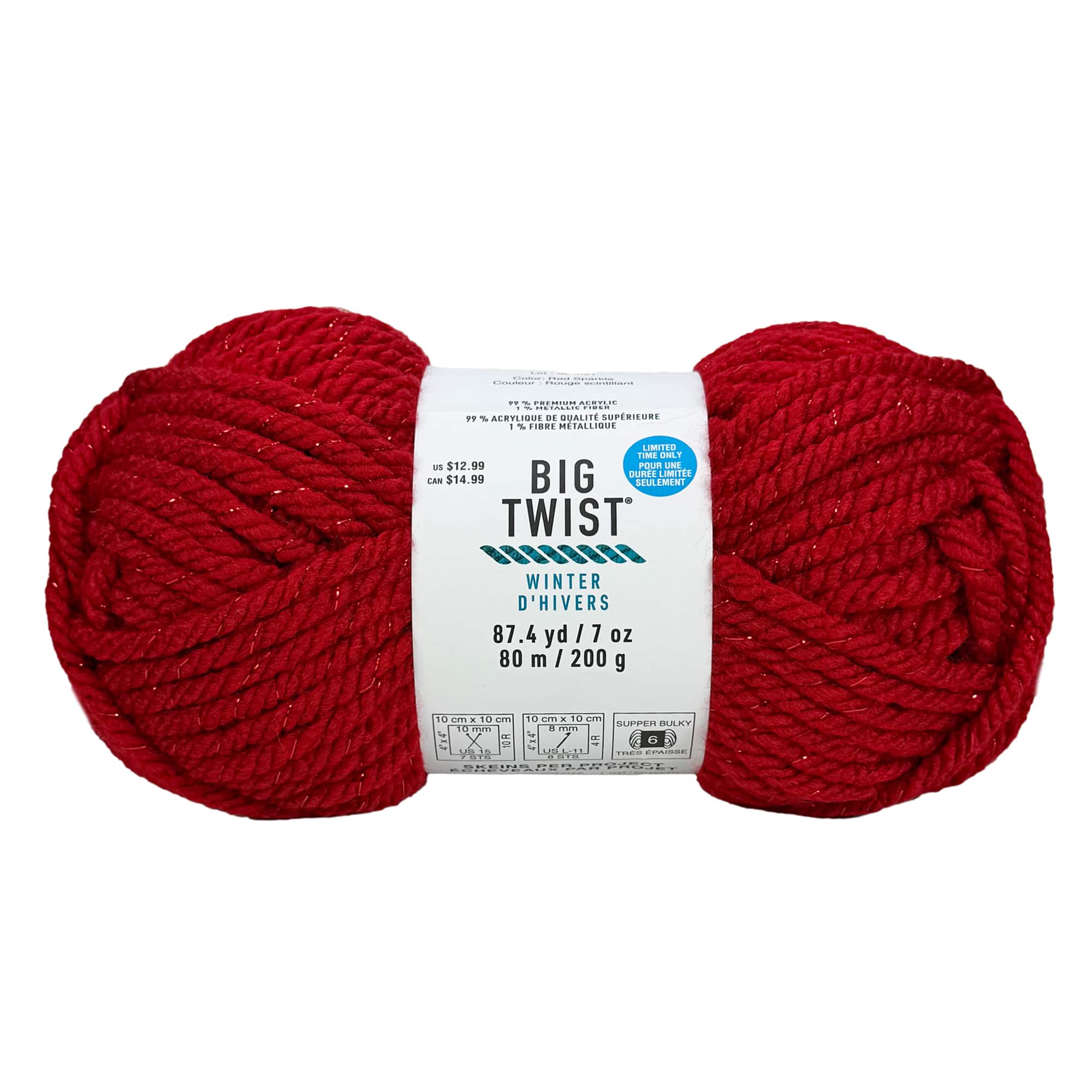 Big Twist® Winter Super Bulky Stripes & Sparkles Yarn