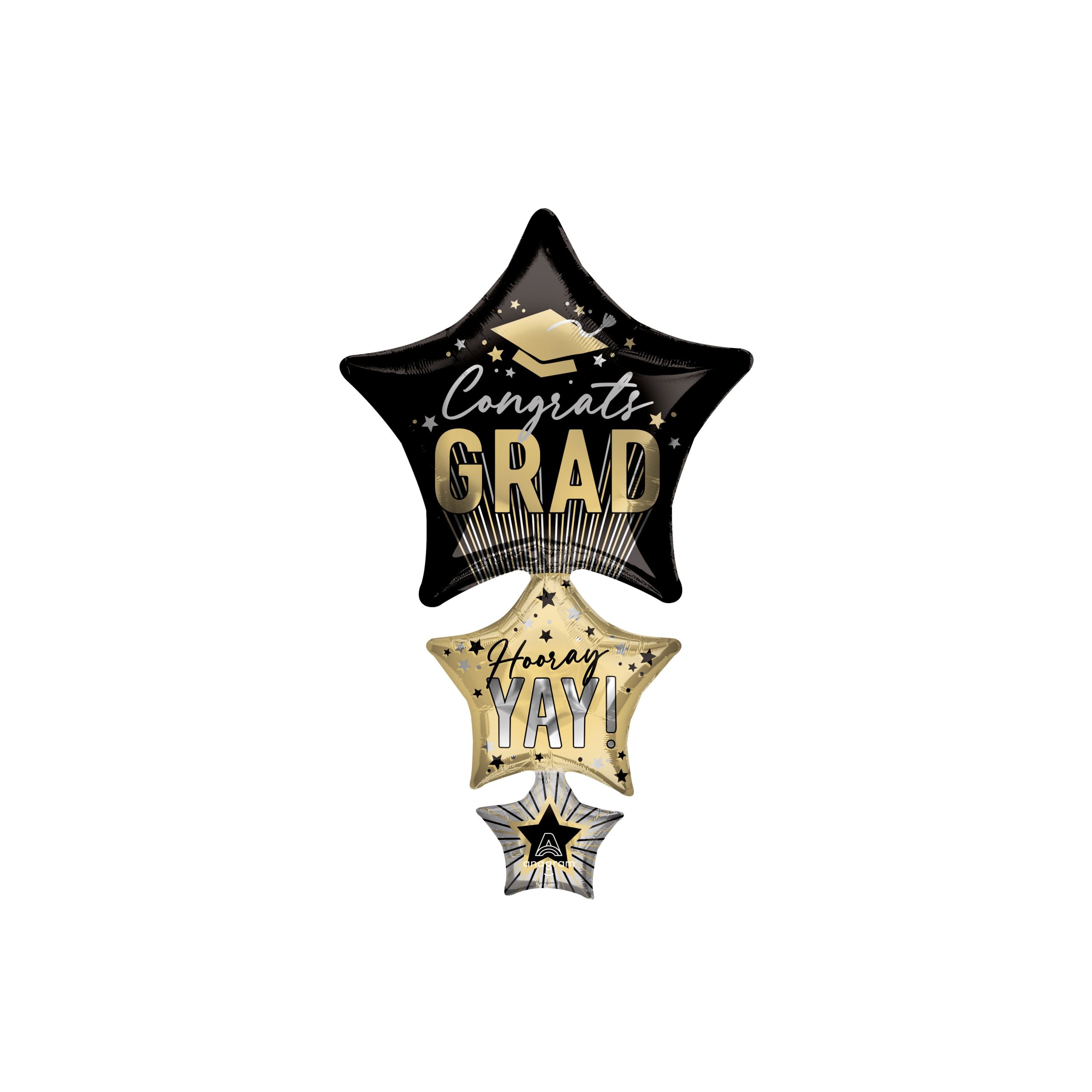SuperShape® XL® 42" Stripes on Stripes Grad Stars Foil Balloon