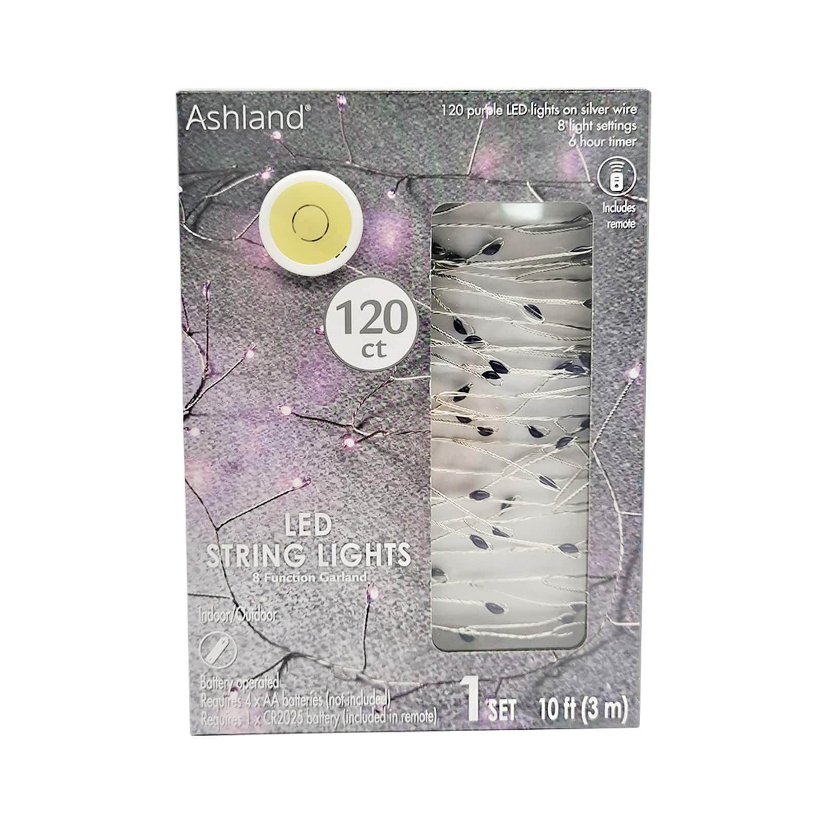 120ct. Purple LED String Lights Garland by Ashland®