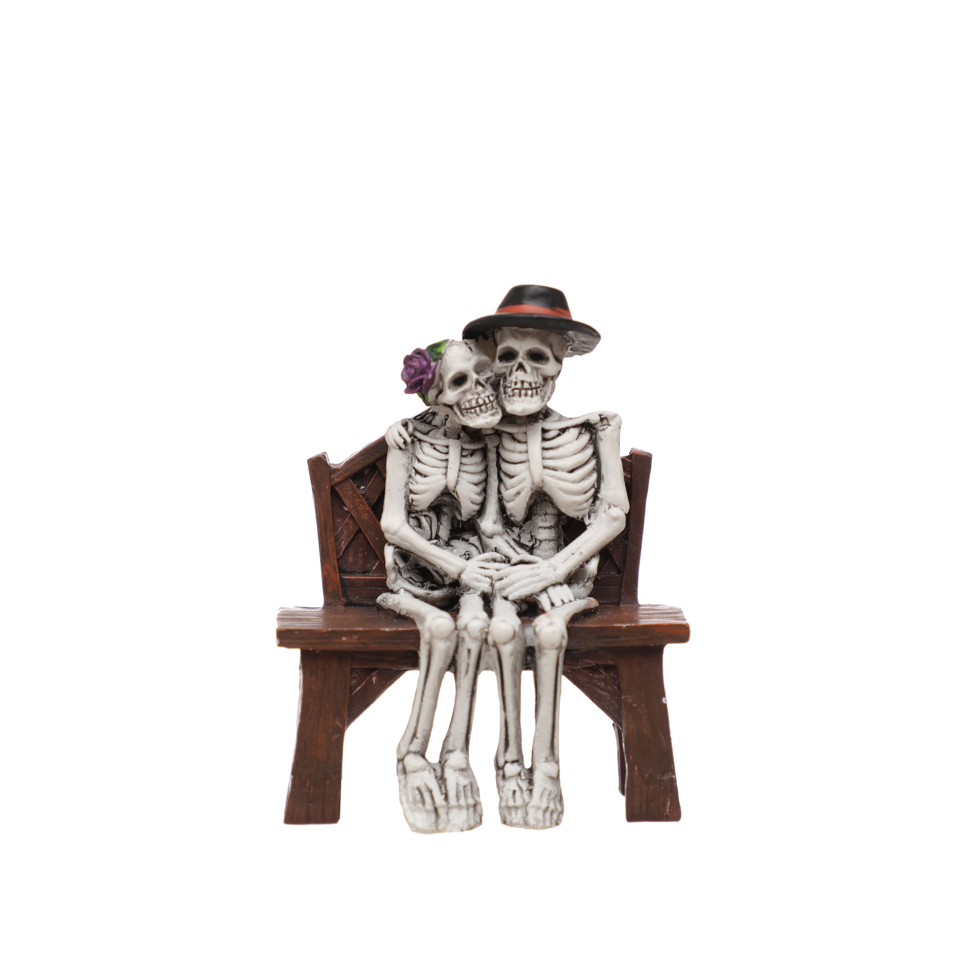 Mini Skeleton Couple on Bench by Ashland®