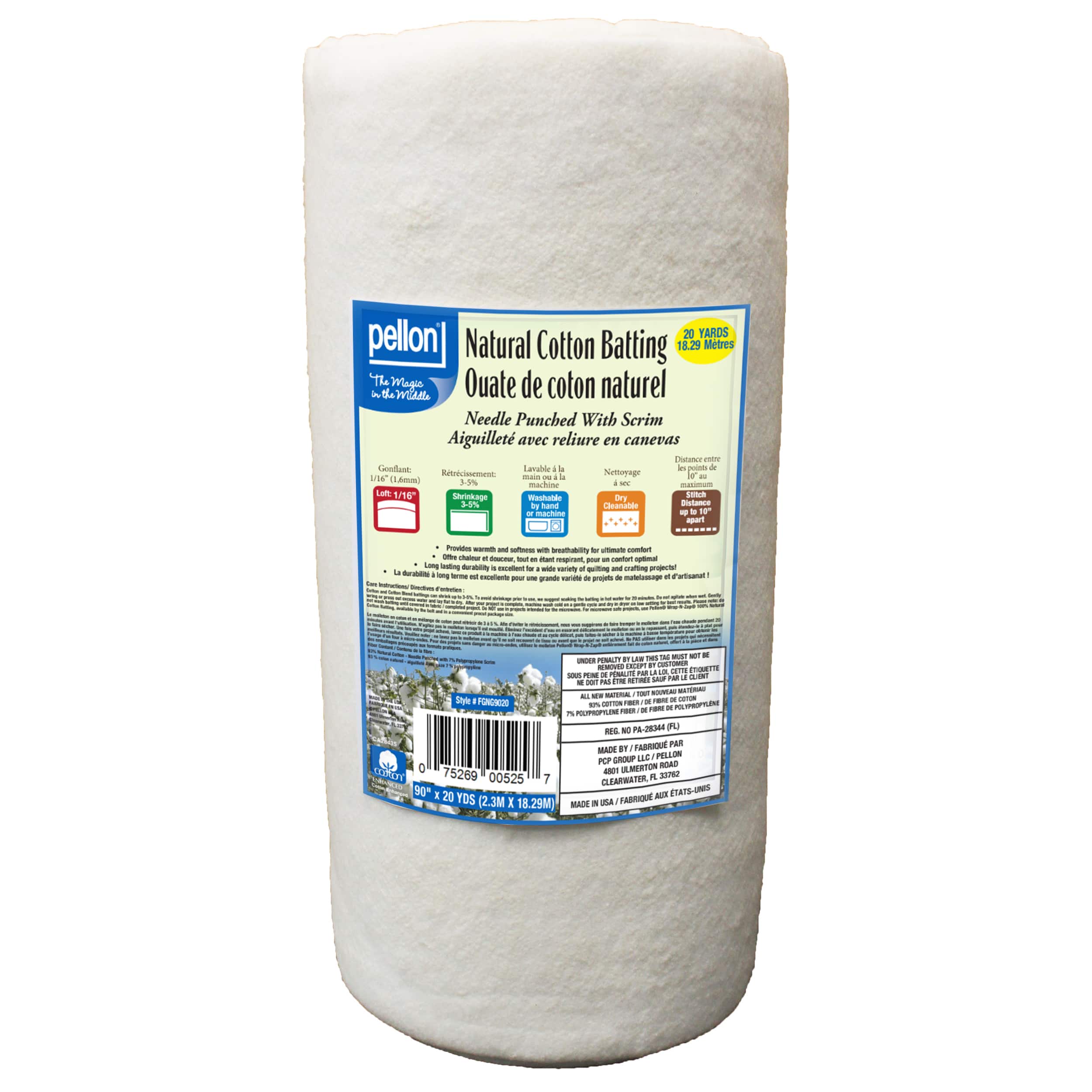 Pellon® 90" x 20yd. Natural Cotton Batting with Scrim