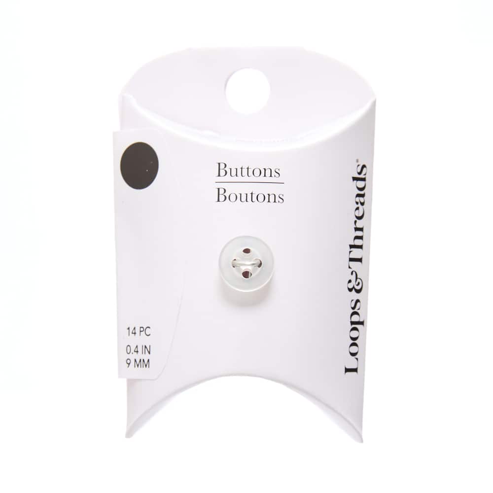 9mm White Basic Round T-Shirt Buttons, 14ct. by Loops & Threads®