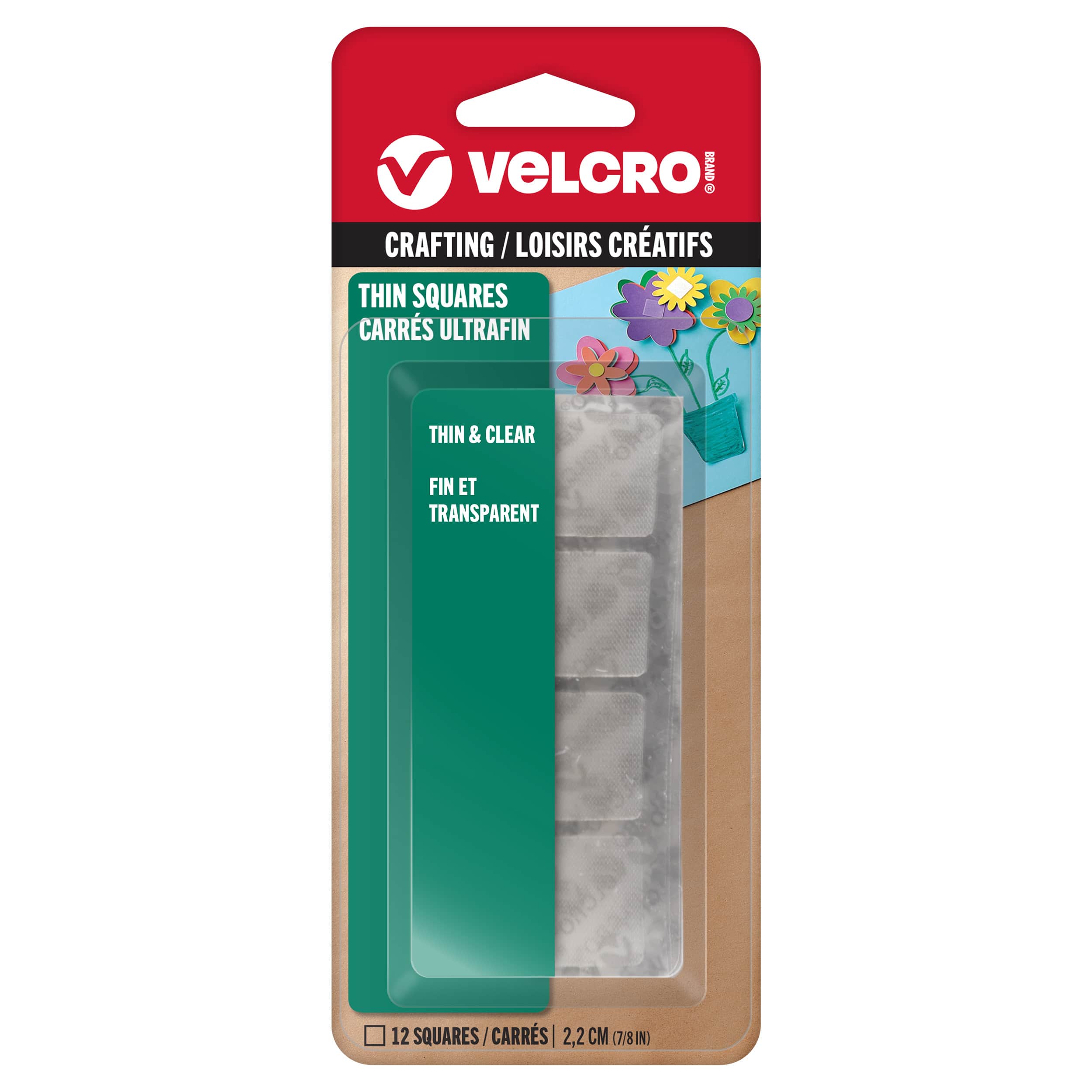 VELCRO® Brand 7/8" Thin Clear Square Crafting Fasteners, 12ct.