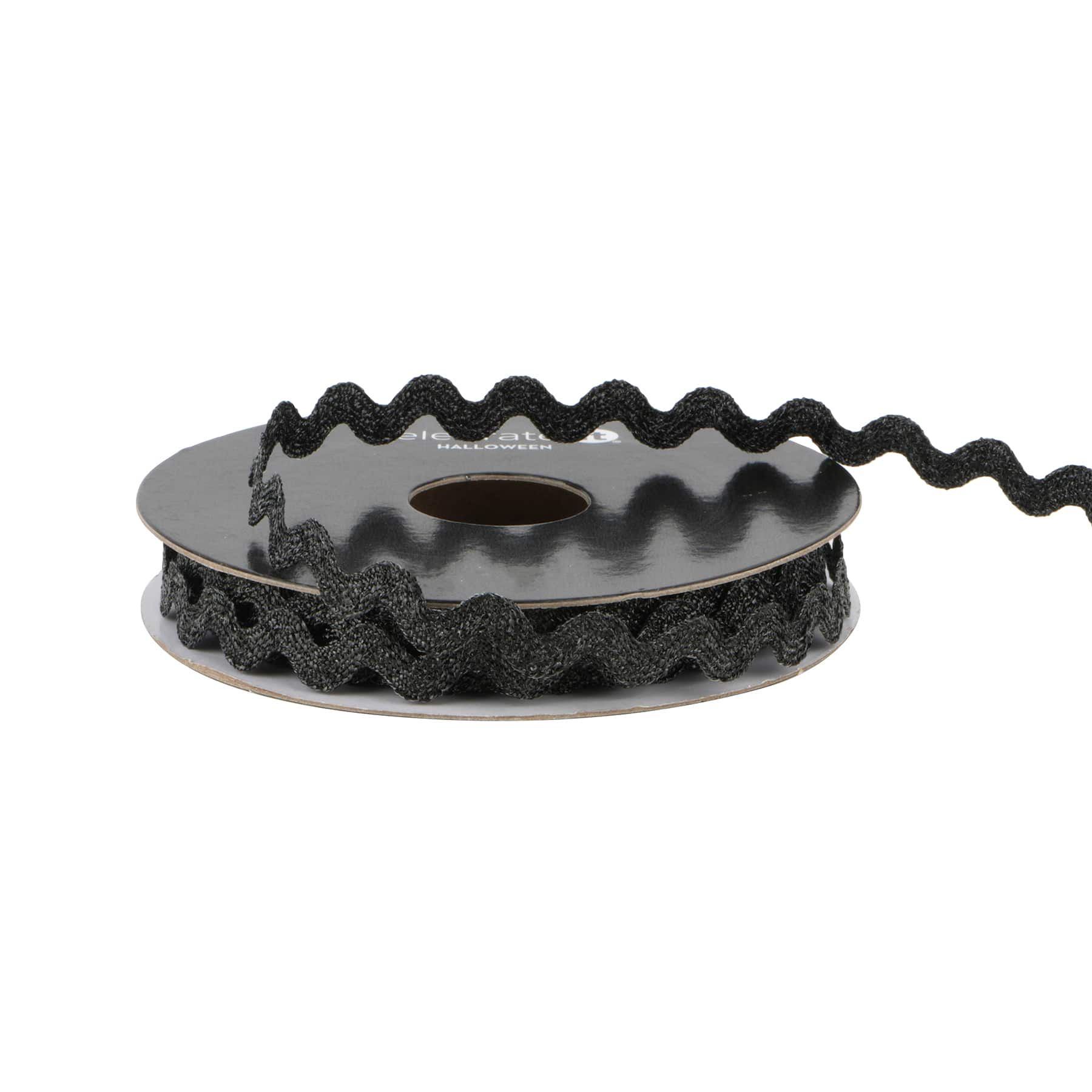 3/8" x 4yd. Black Metallic Rick Rack Ribbon by Celebrate It®