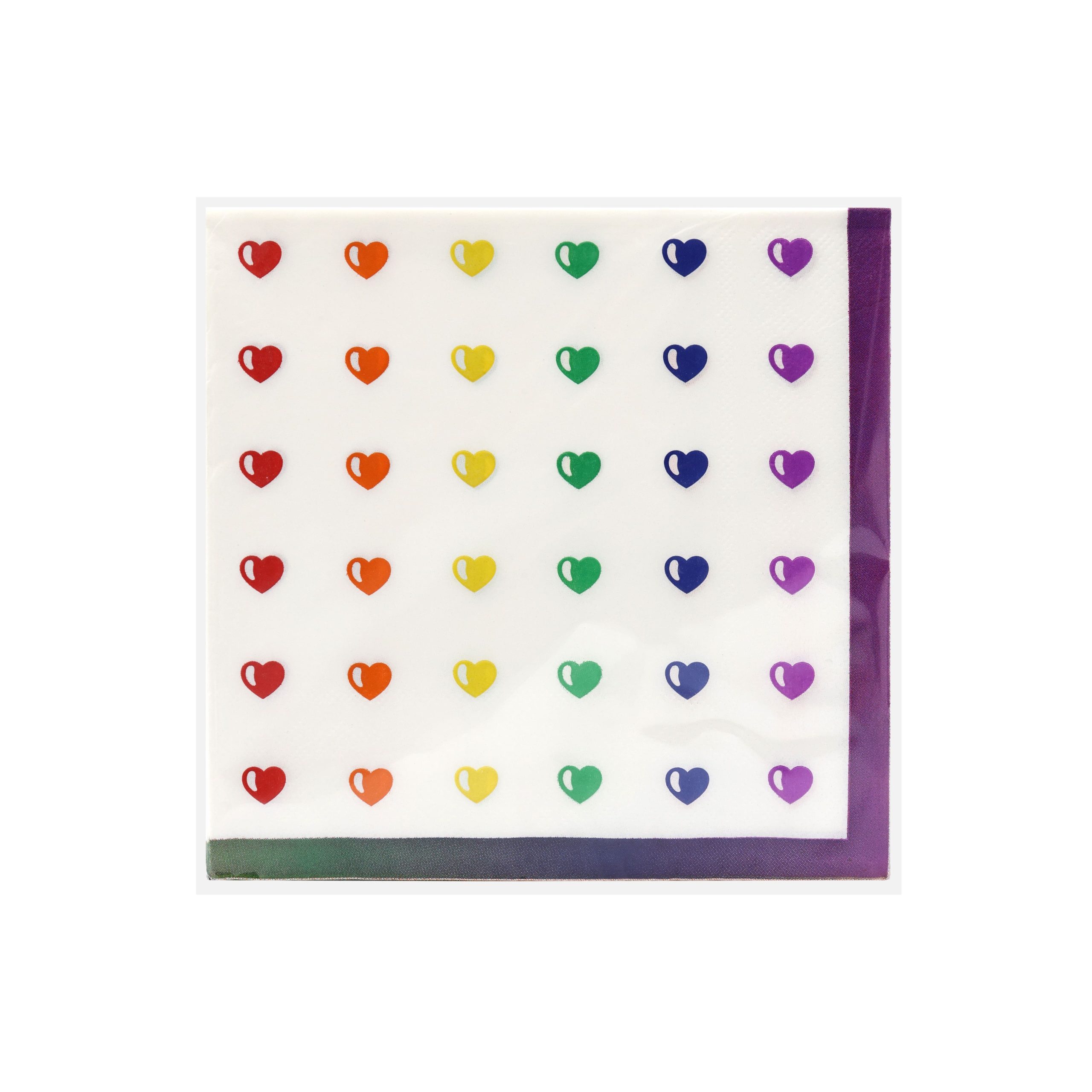 Pride Rainbow Heart Dinner Napkins, 20ct. by Celebrate It™ - Image 4