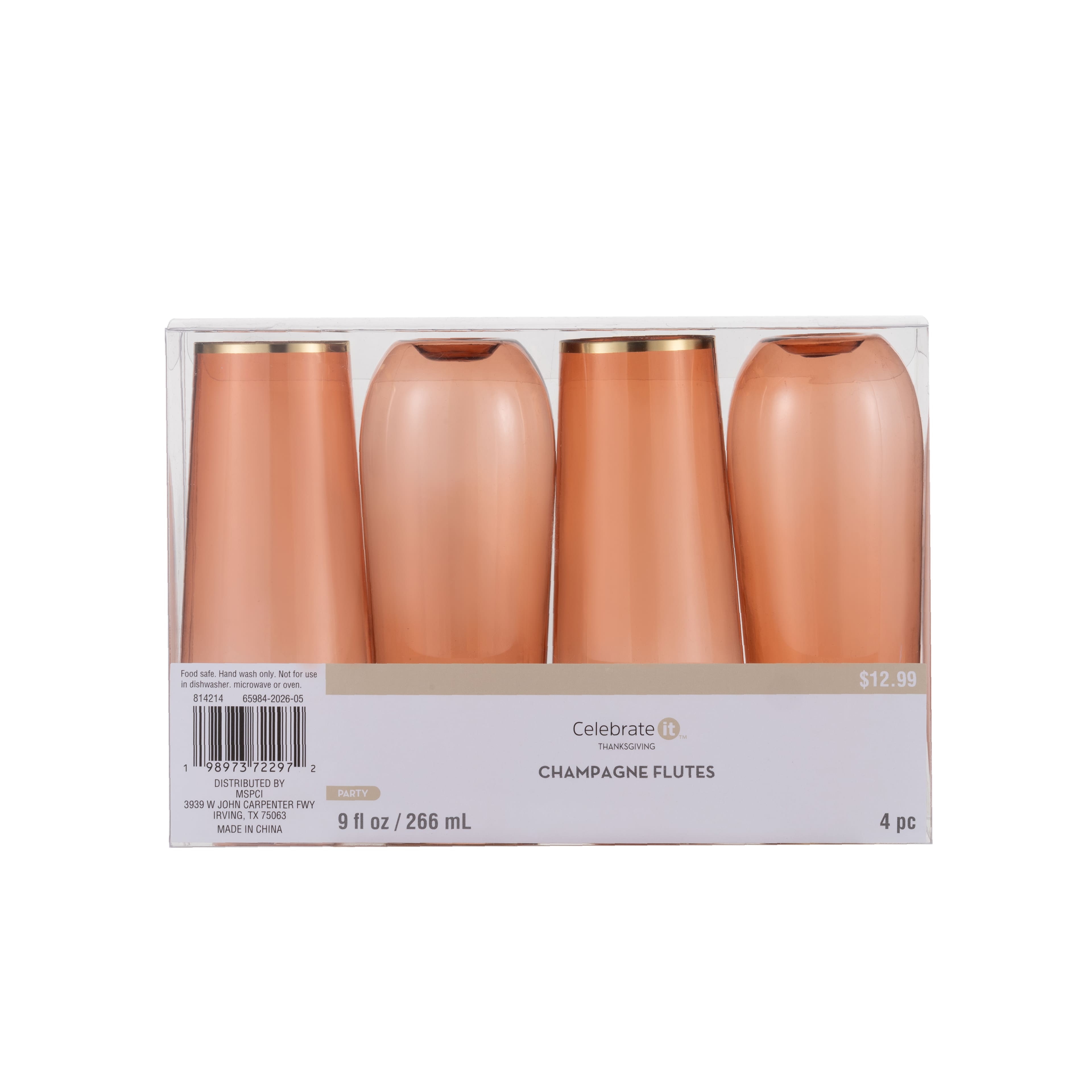9oz. Brown Plastic Champagne Flutes, 4ct. by Celebrate It™