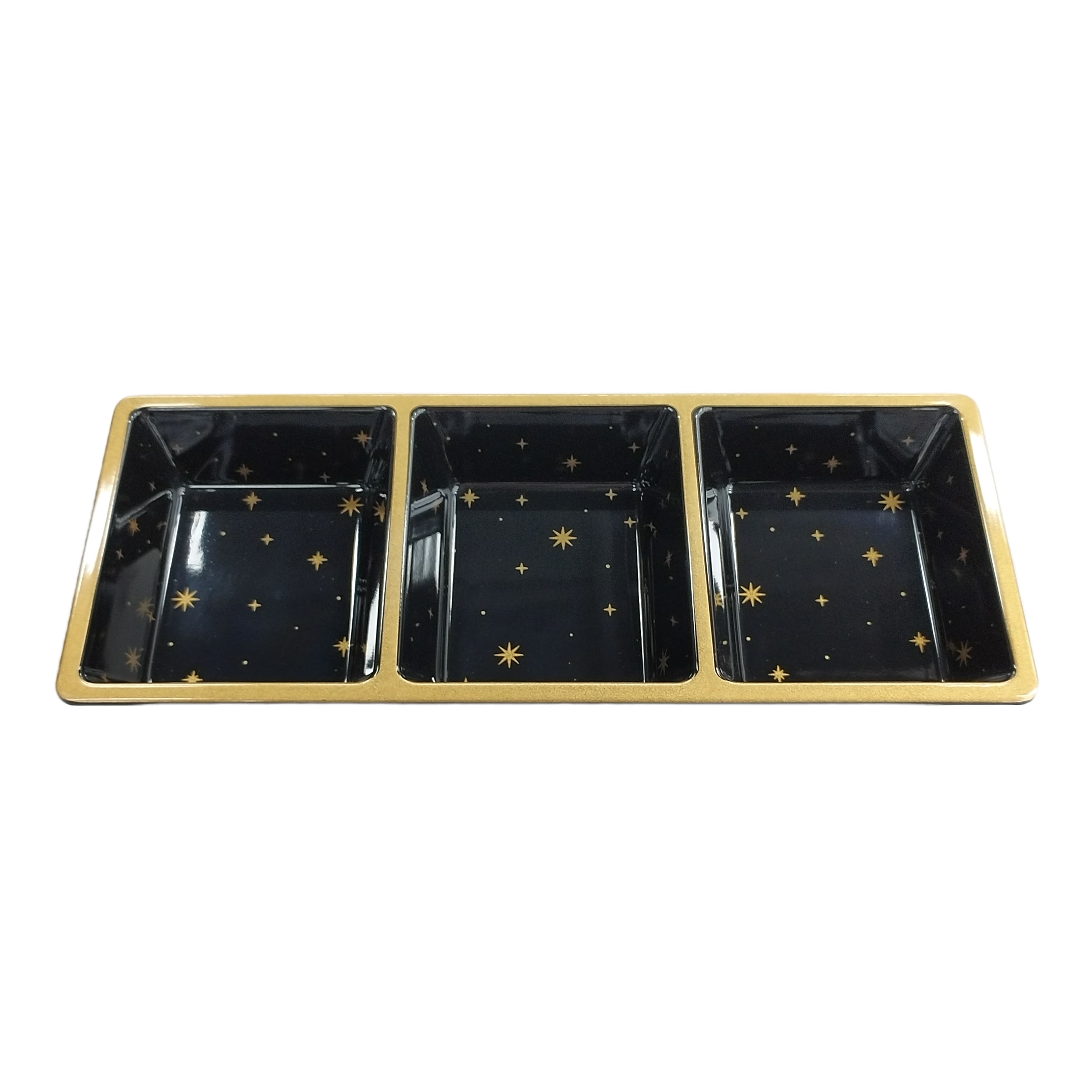 15" x 6" Bound by Magic Melamine 3-Section Platter with Stars by Celebrate It™