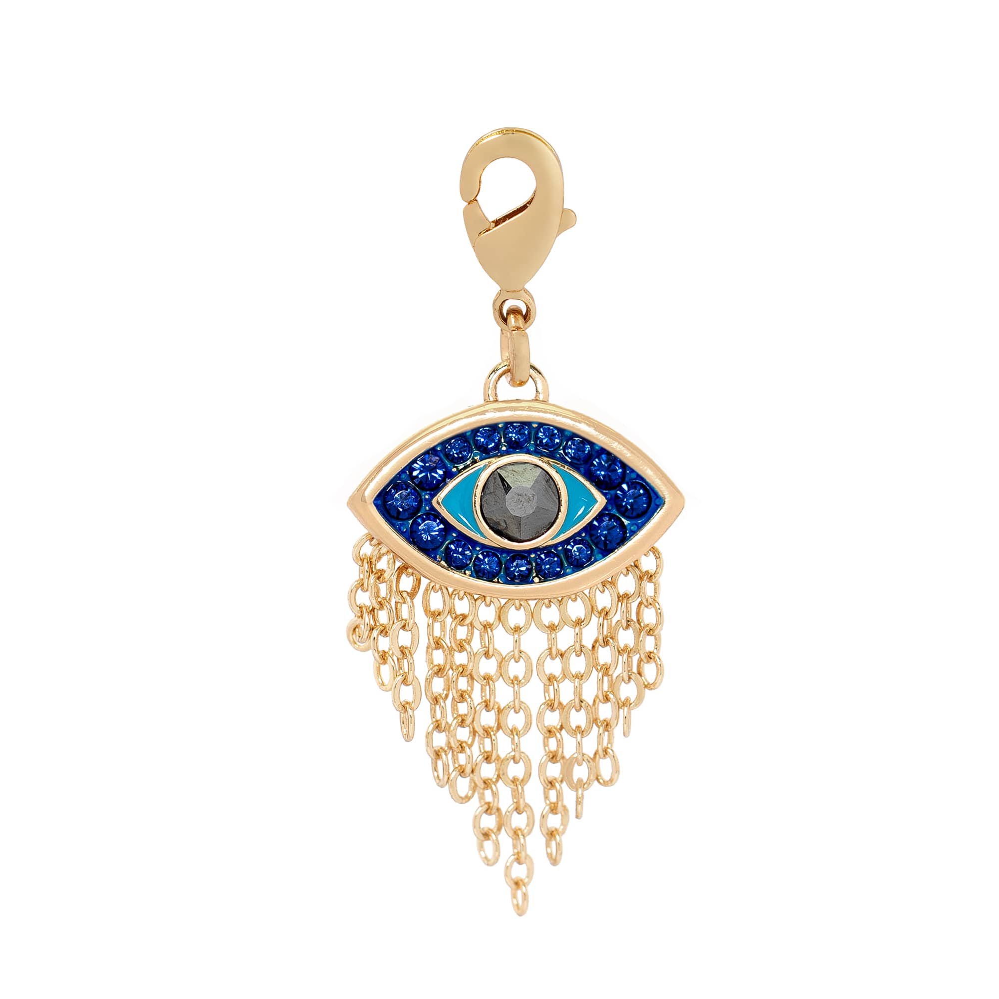 Evil Eye with Chain Fringe Austrian Crystal Charm by Bead Landing™