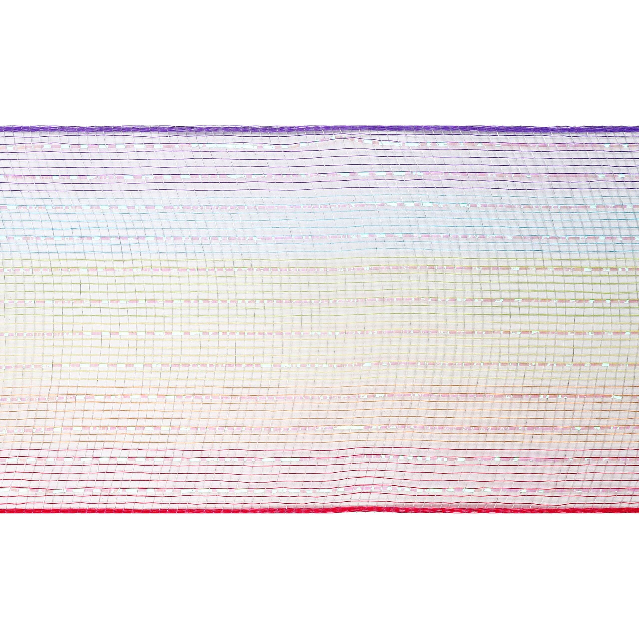 5.5" x 15yd. Rainbow Mesh Ribbon by Celebrate It® - Image 2