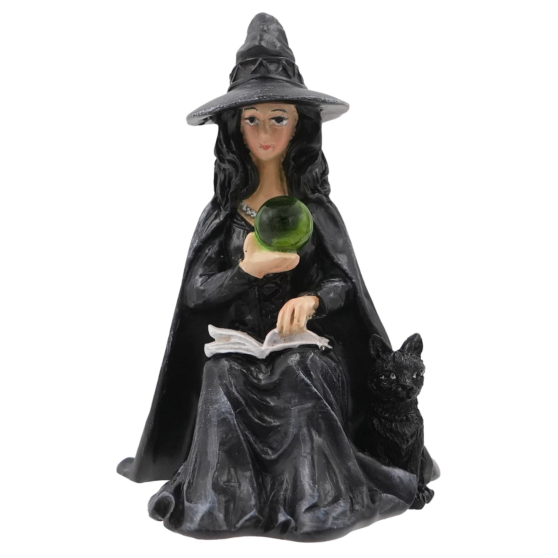 Mini Sitting Witch with Green Orb by Ashland®