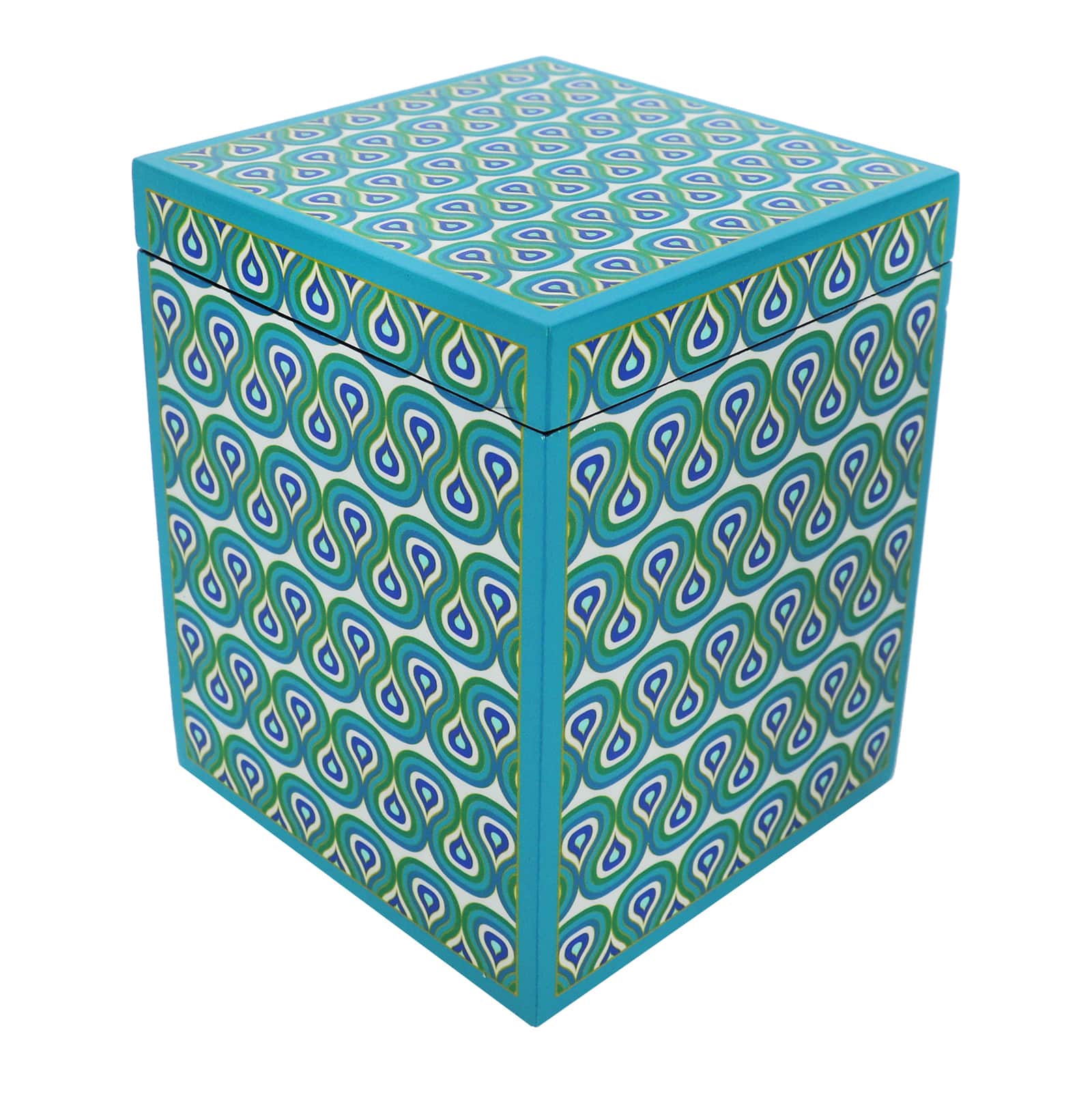 Jonathan Adler x Michaels 6.25" Blue & Teal Geometric Raindrop Tabletop Box