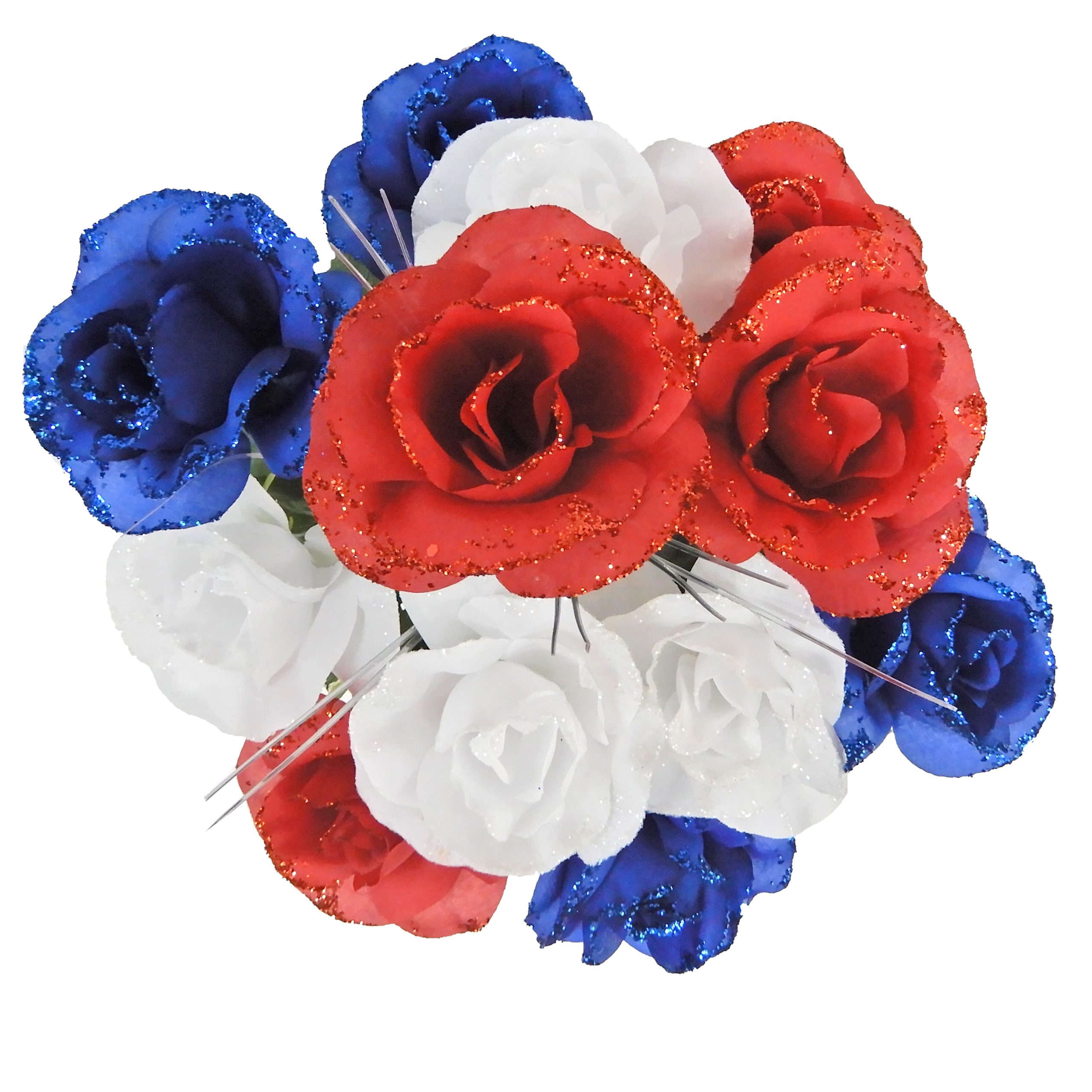 18" Red, White & Blue Rose Mix by Celebrate It™ - Image 2