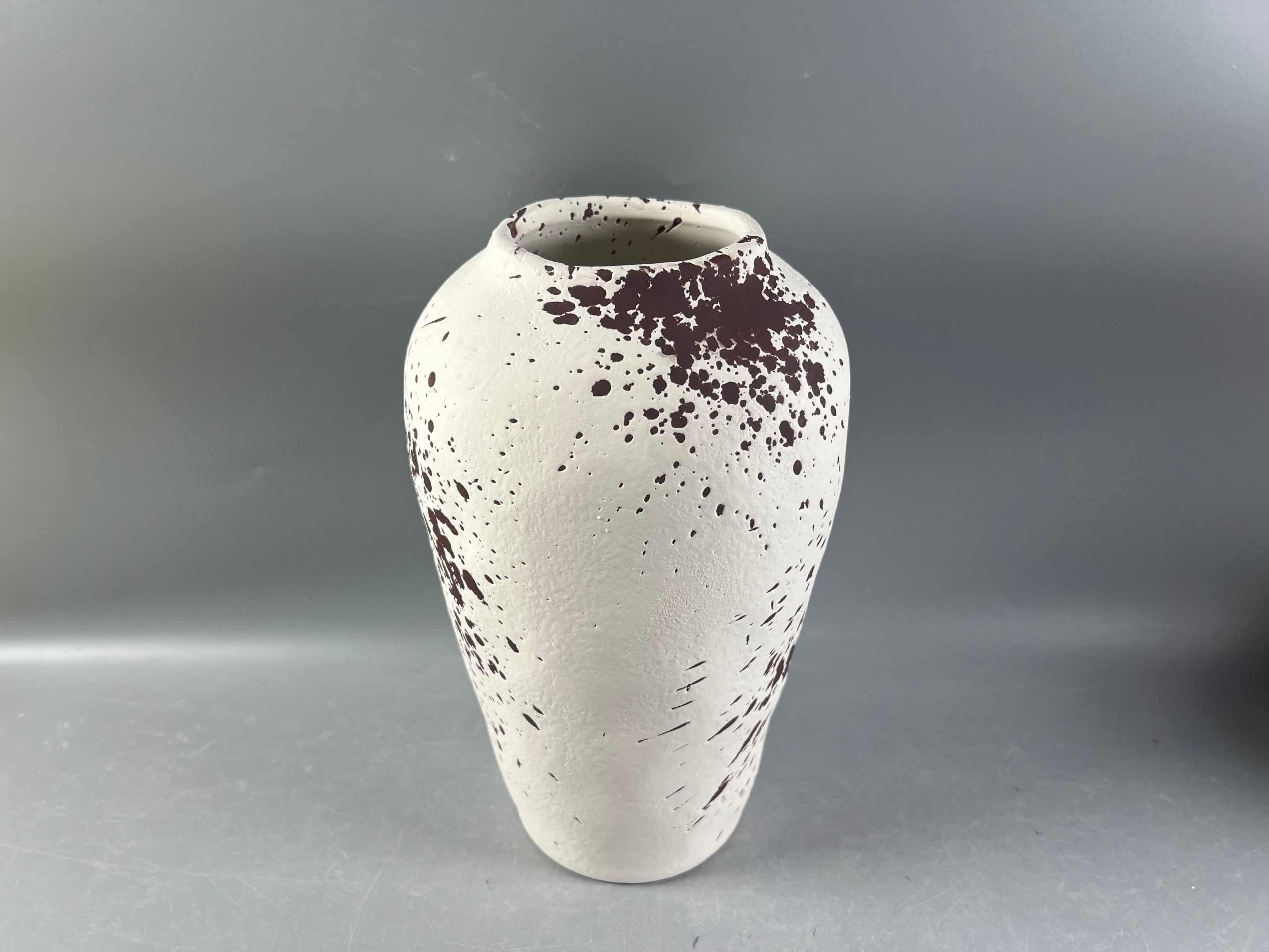 10" White & Black Speckled Ceramic Urn Vase by Ashland® - Image 3