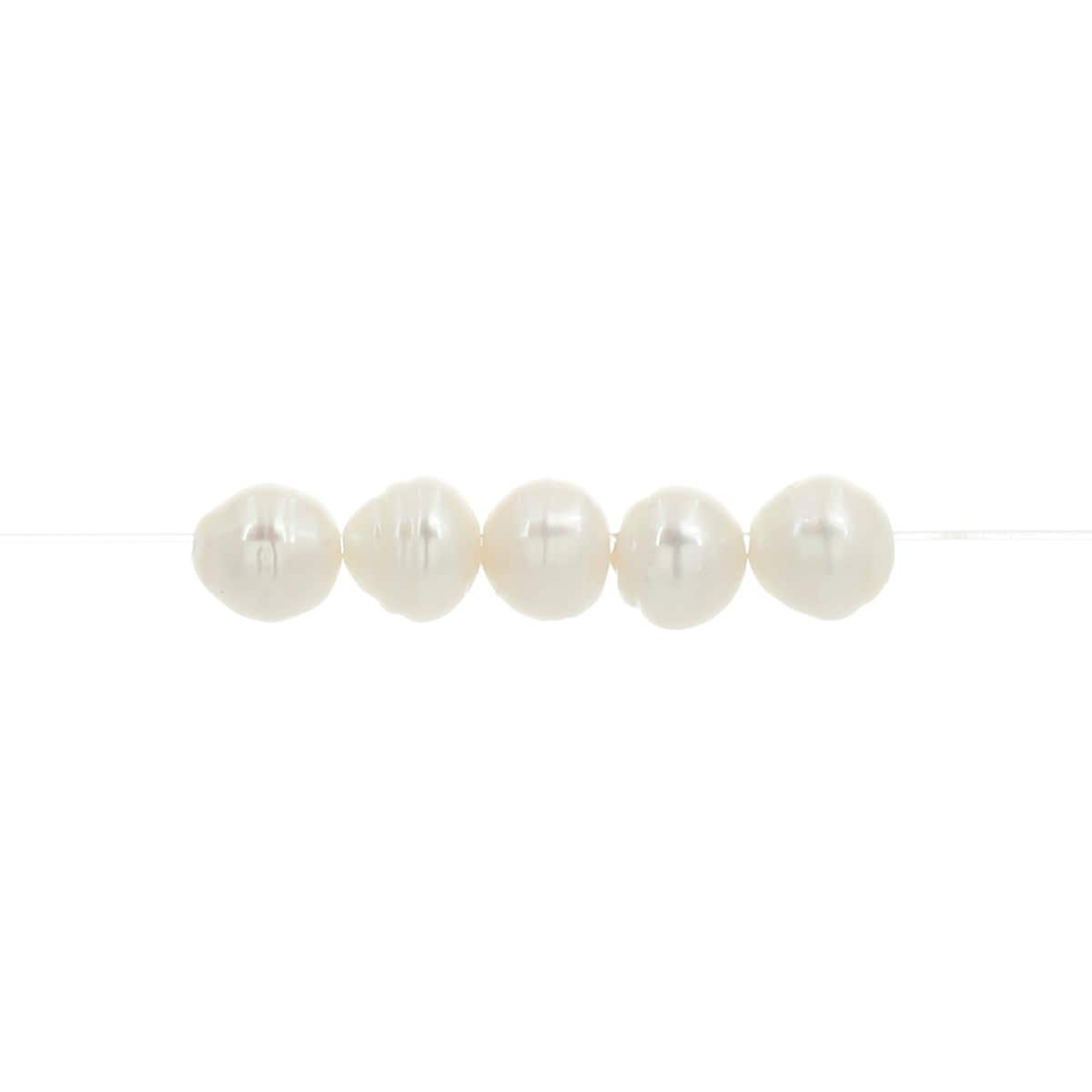 7.3mm Ivory Button Dyed Cultured Pearl Beads, 16ct. by Bead Landing™
