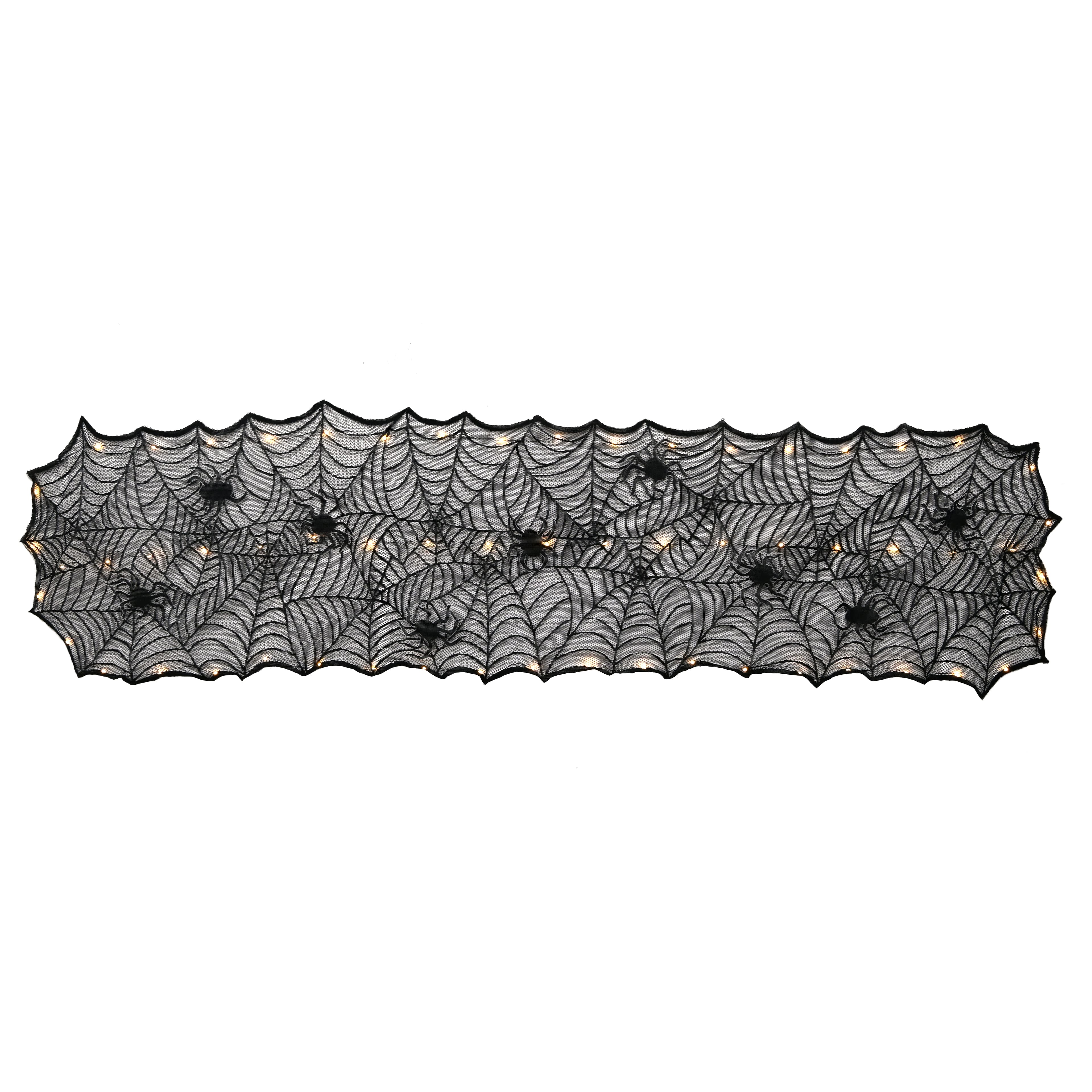18" x 72" Black Spiderweb LED Lighted Table Runner by Ashland®
