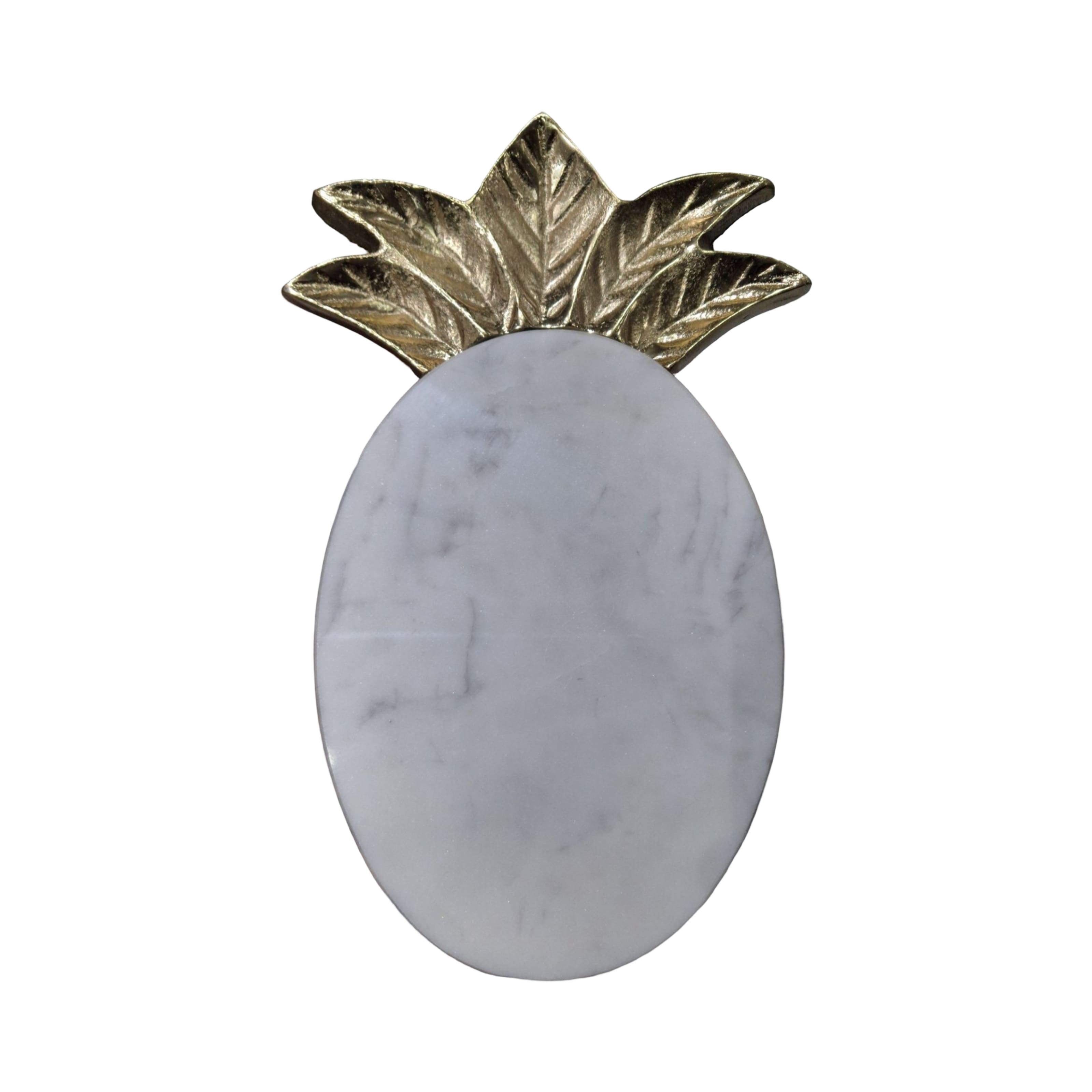 9.5" Gold & White Marble Pineapple Serving Board by Ashland®