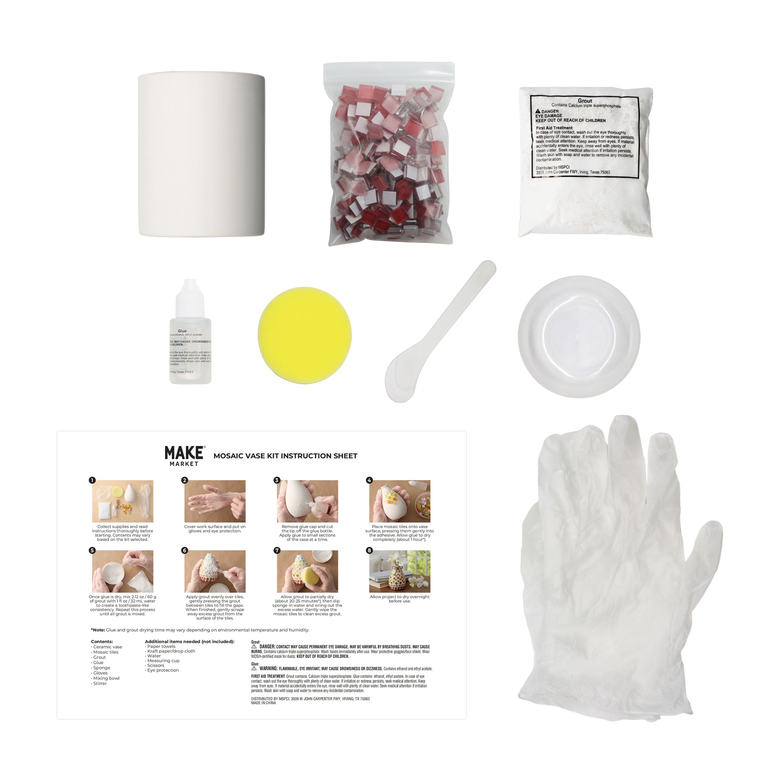 Pink Mosaic Vase Kit by Make Market® - Image 2
