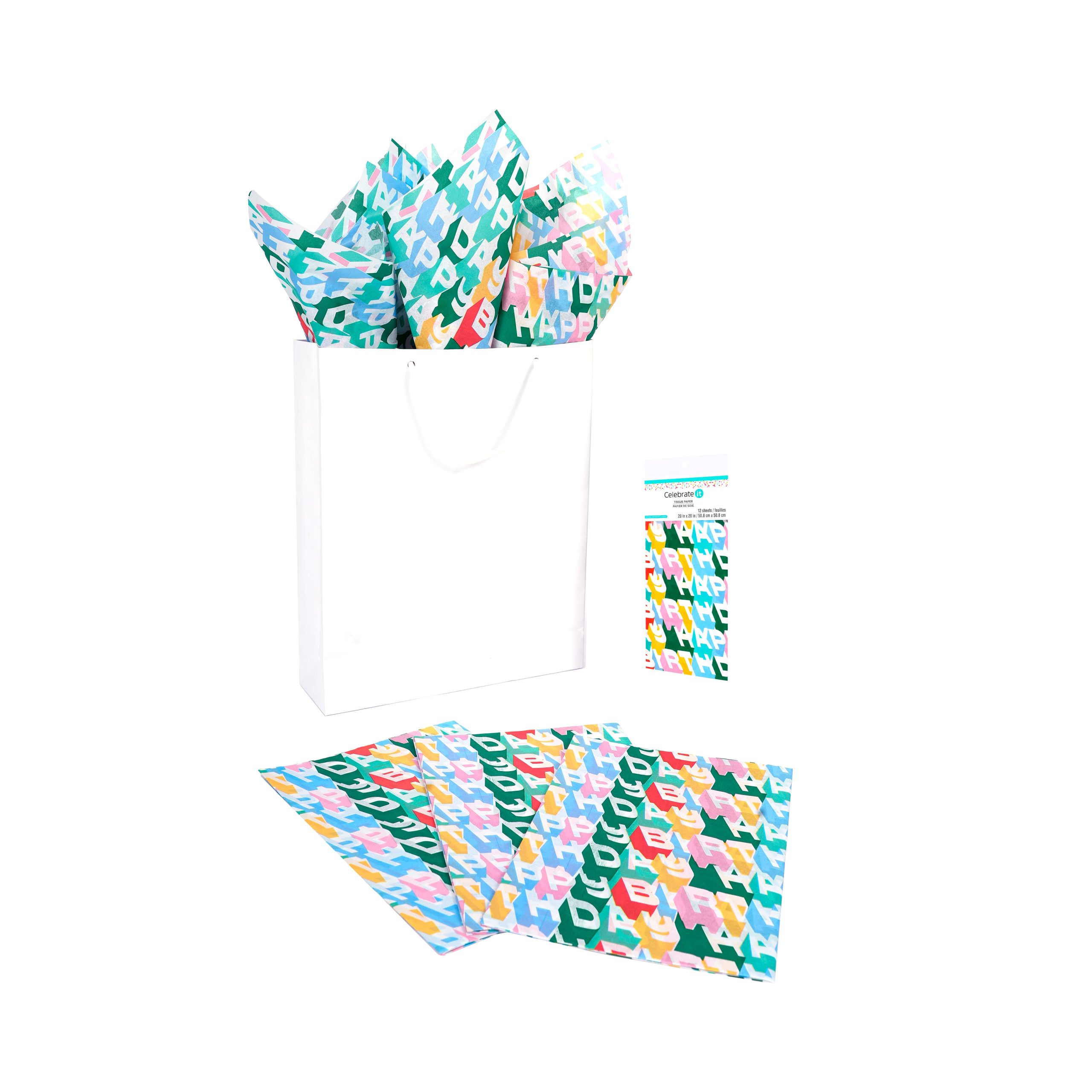 Multicolor Happy Birthday Tissue Paper Sheets, 12ct. by Celebrate It™ - Image 2