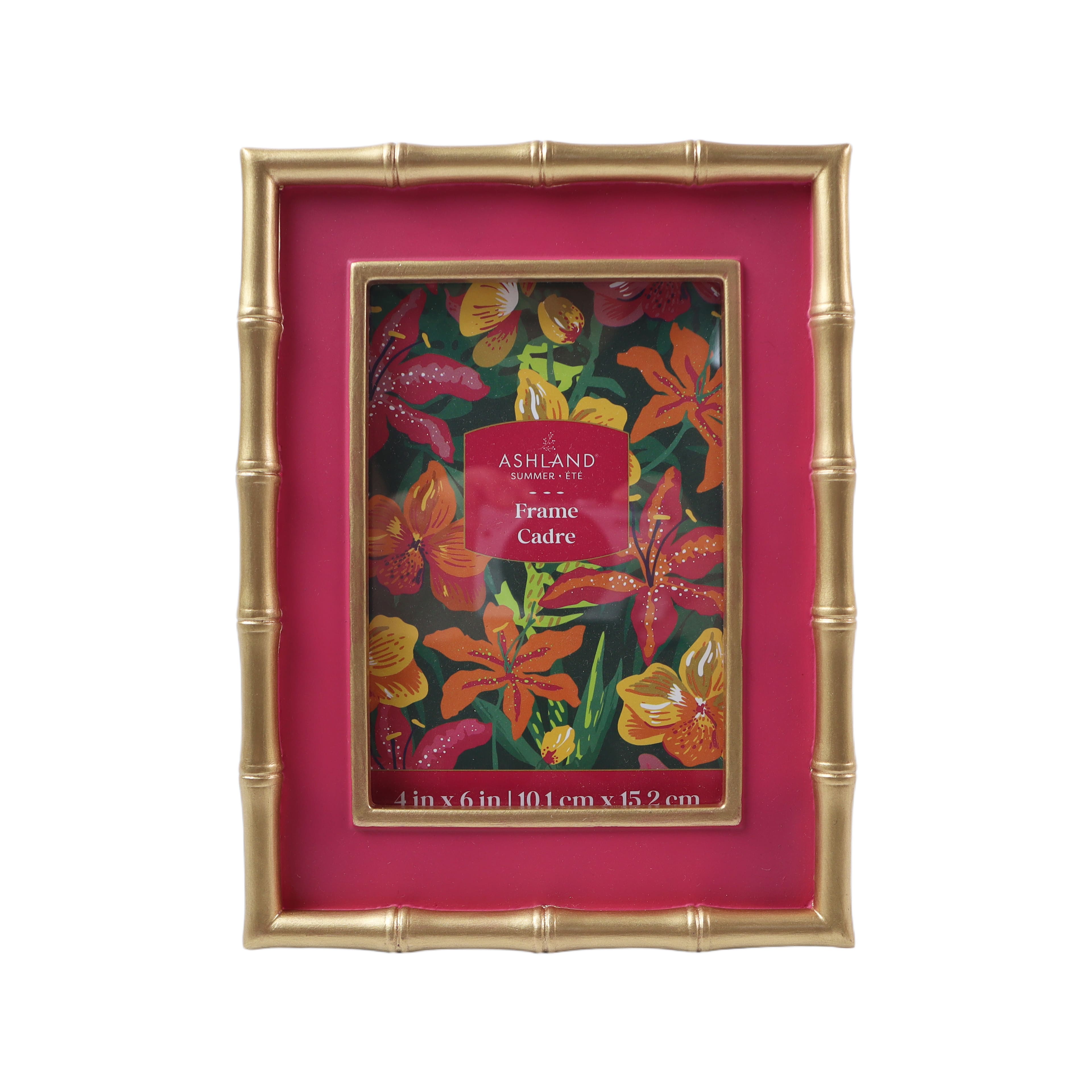 Pink & Gold Bamboo-Edge Tabletop Frame by Ashland®
