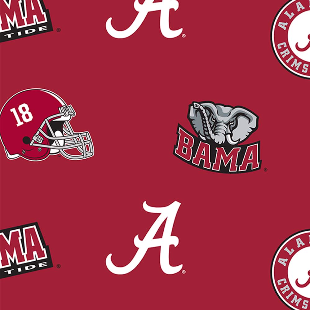 NCAA University of Alabama Crimson Tide Logo Cotton Fabric