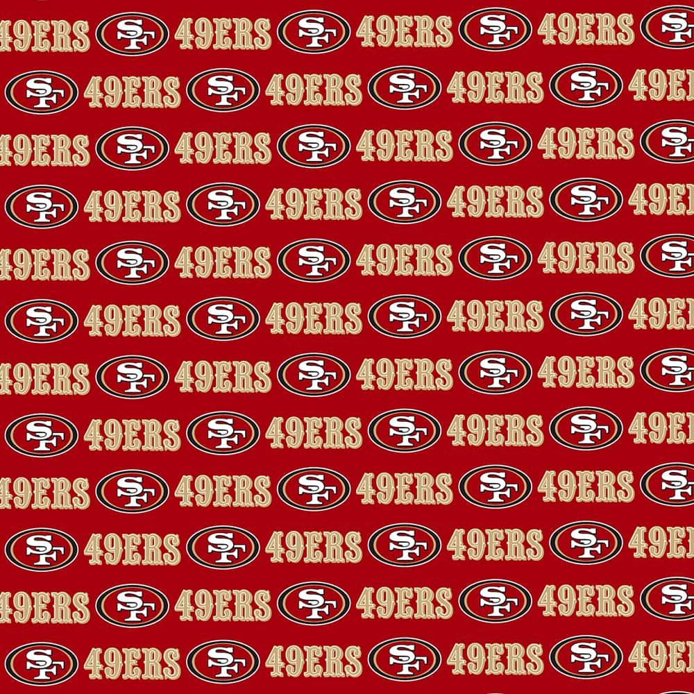 NFL San Francisco 49ers Packed Logo Cotton Fabric