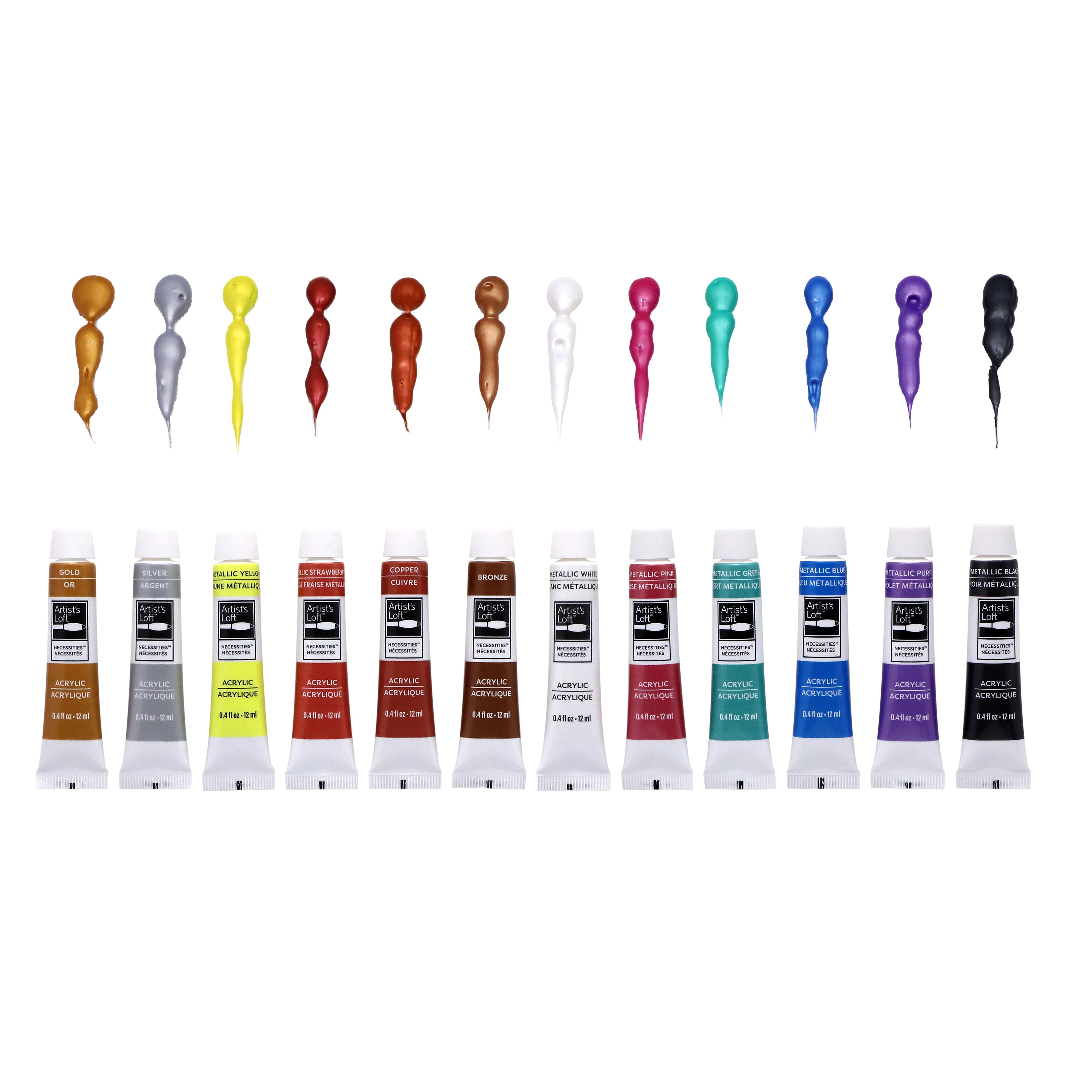 12 Color Metallic Acrylic Paint Set by Artist's Loft™ Necessities™