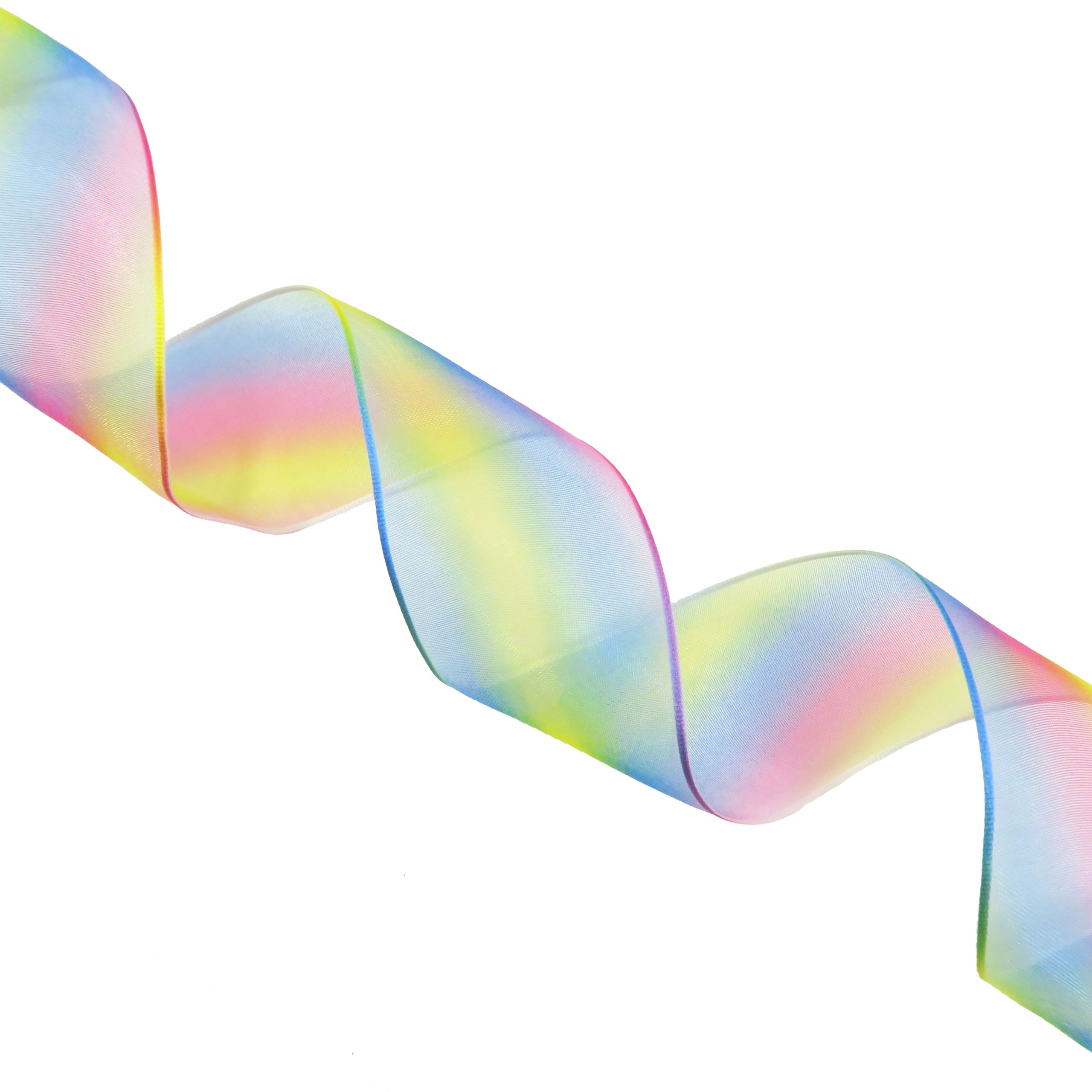1.5" x 3yd. Rainbow Wired Sheer Ribbon by Celebrate It® Classic - Image 3