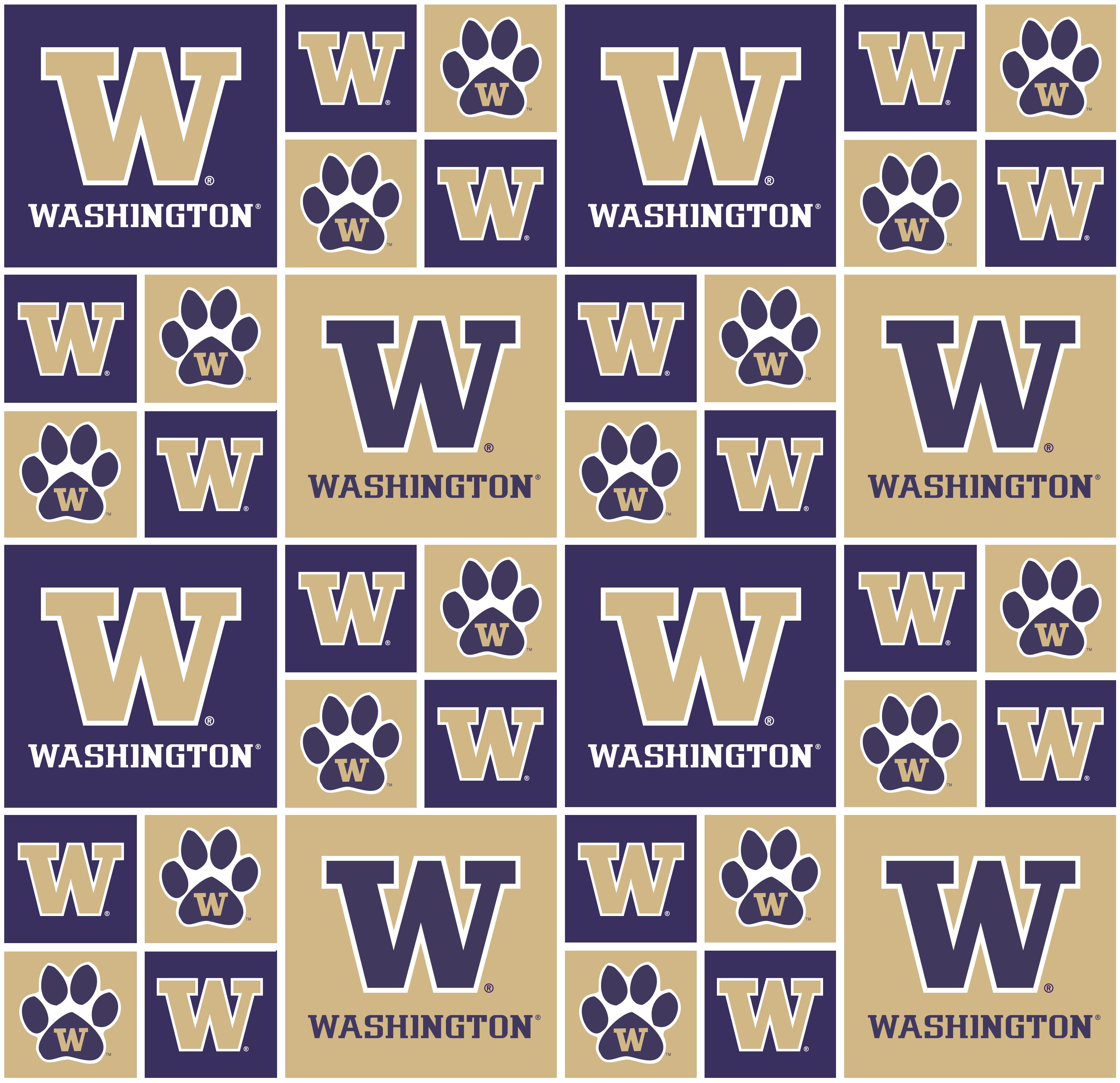 NCAA Washington State University Cougars Block Cotton Fabric