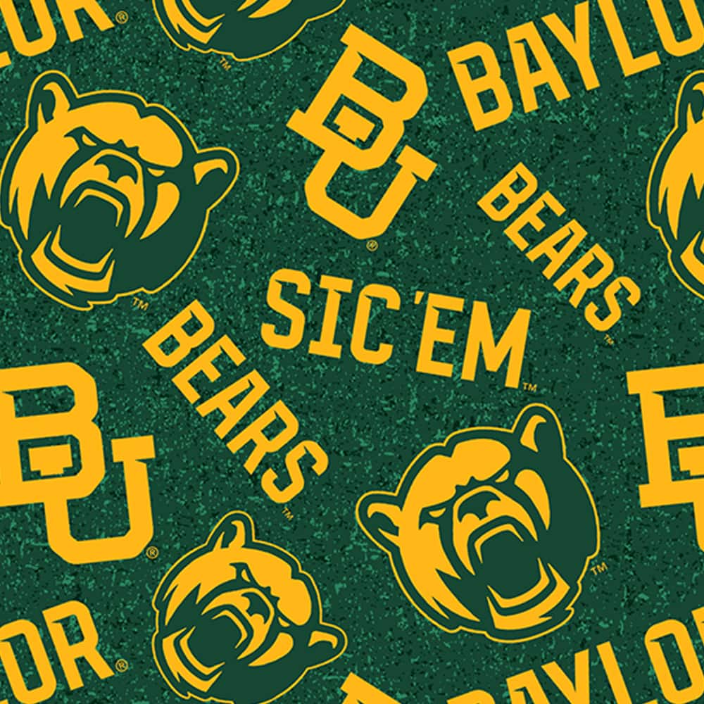 NCAA Baylor University Tone-on-Tone Cotton Fabric