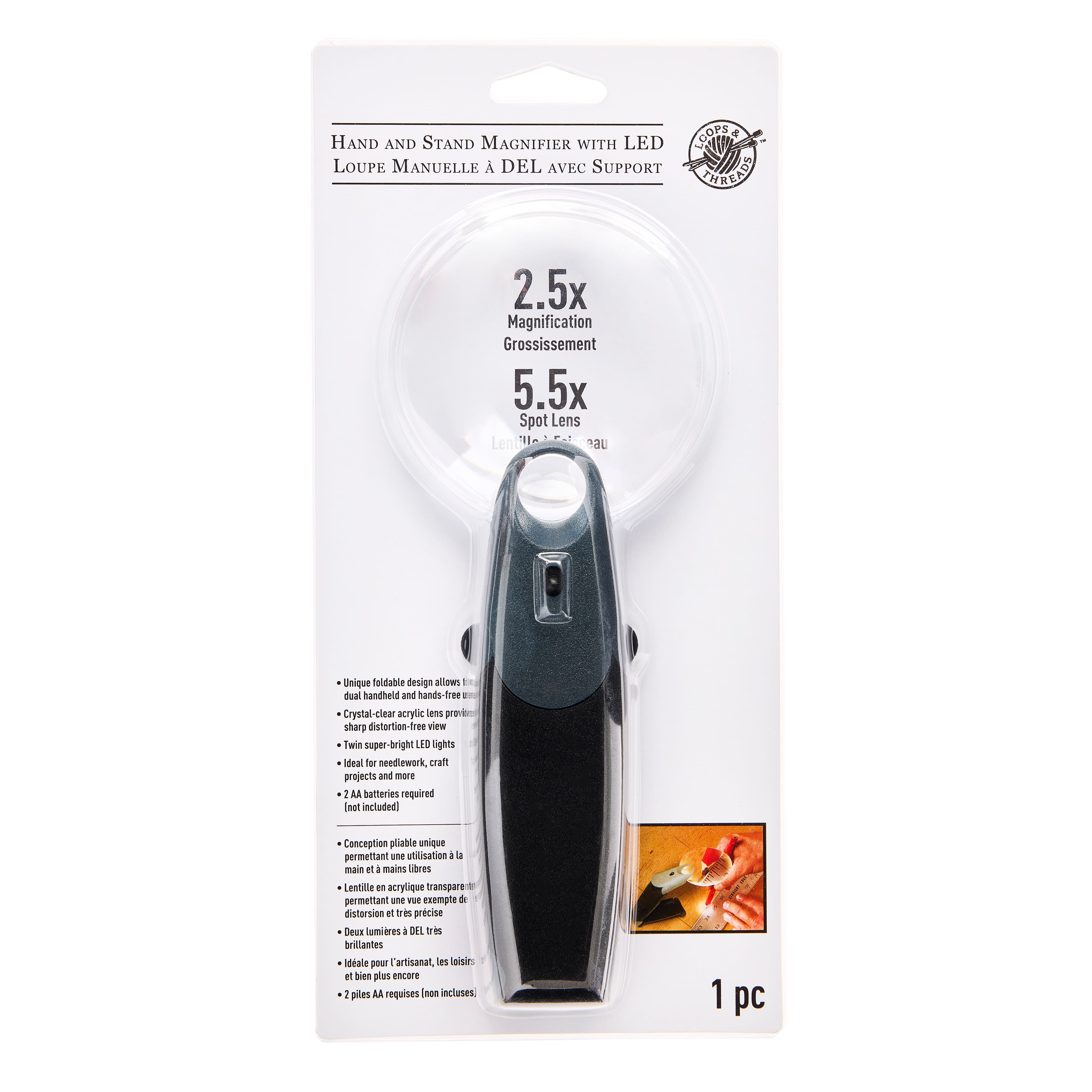Hand & Stand Magnifier with LED by Loops & Threads®