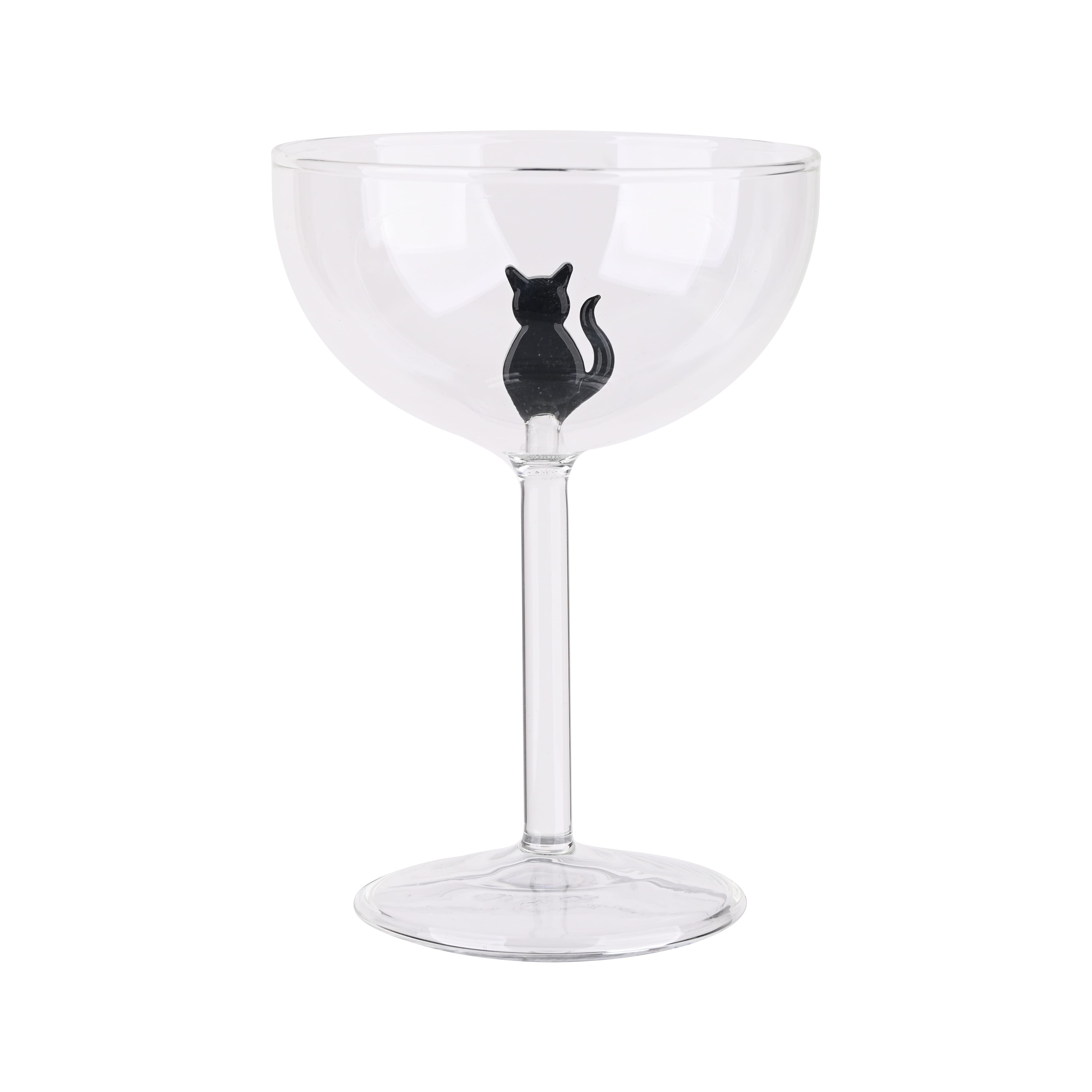 11oz. Black Cat Icon Coupe Glass by Celebrate It™