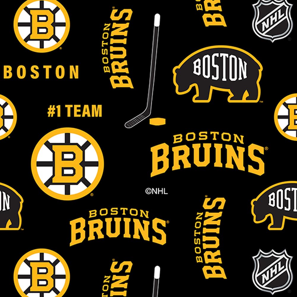 NHL Boston Bruins Allover Cotton Fabric