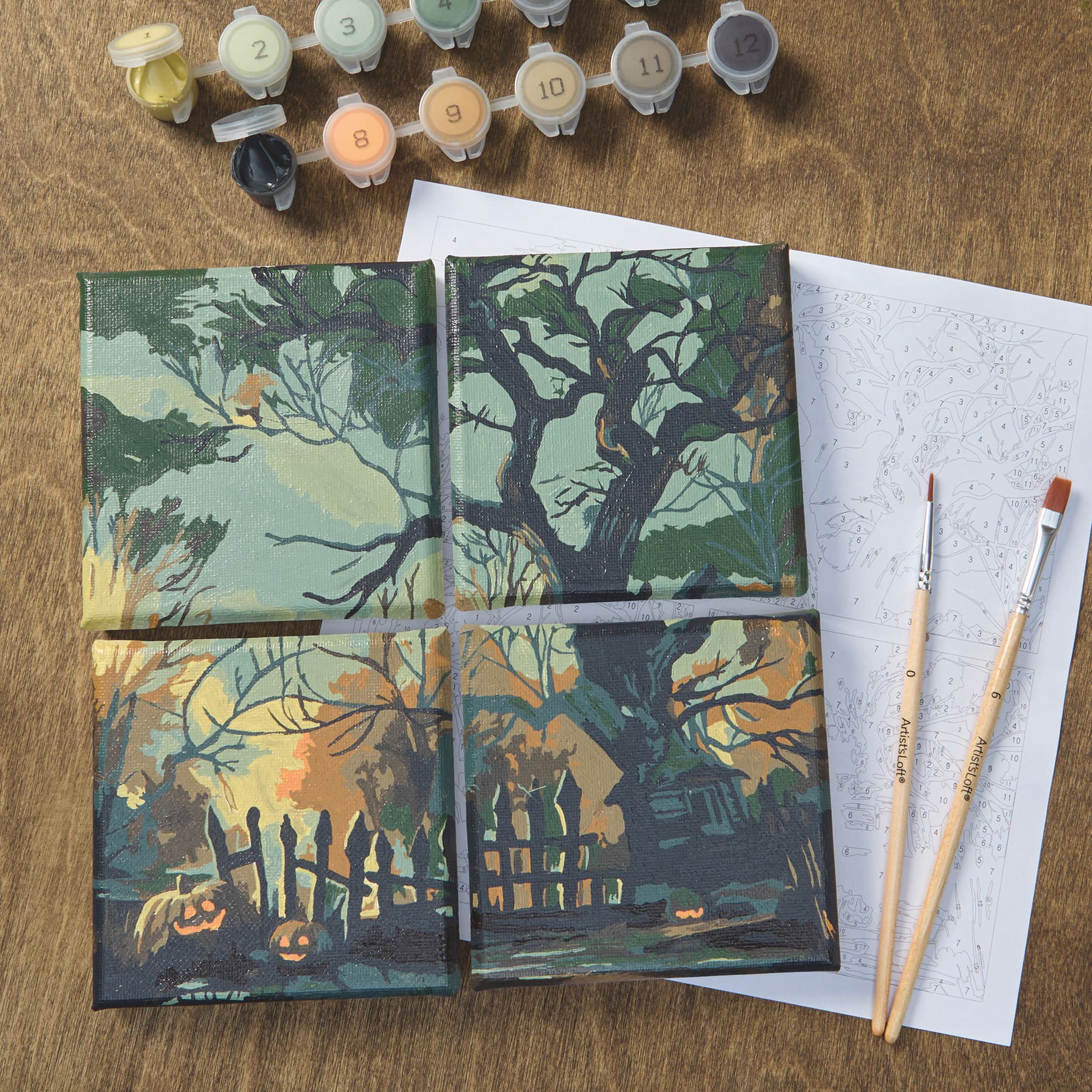 Halloween Tree Paint-by-Number Gallery Mini Kit by Artist's Loft®
