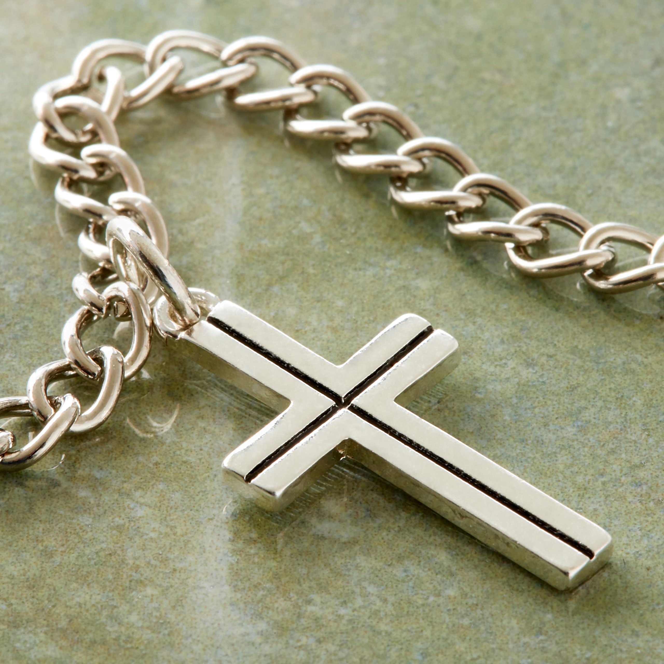 Charmalong™ Antique Silver Plated Cross Charm by Bead Landing™ - Image 2