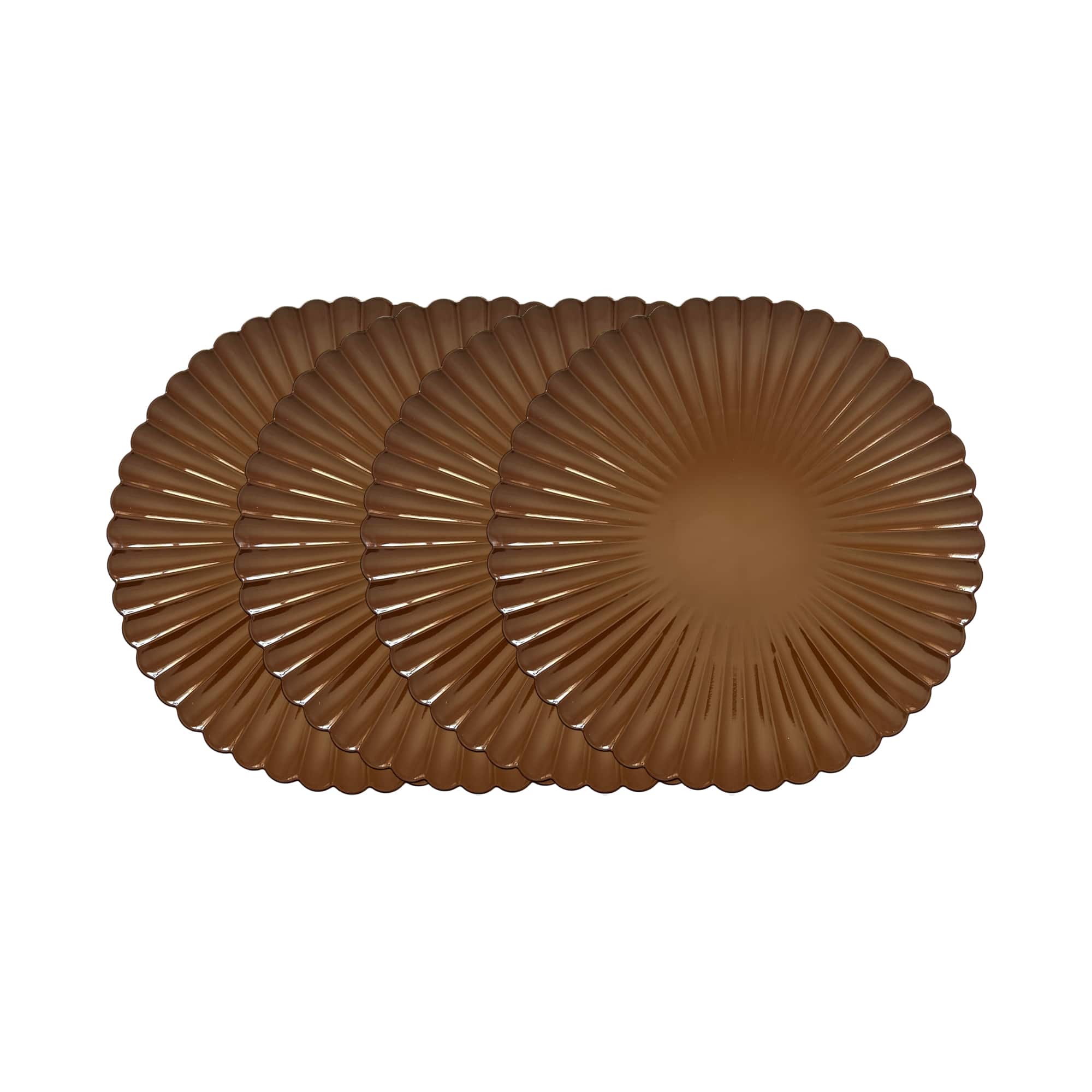 13" Thanksgiving Brown Scalloped Chargers, 4ct. by Celebrate It™