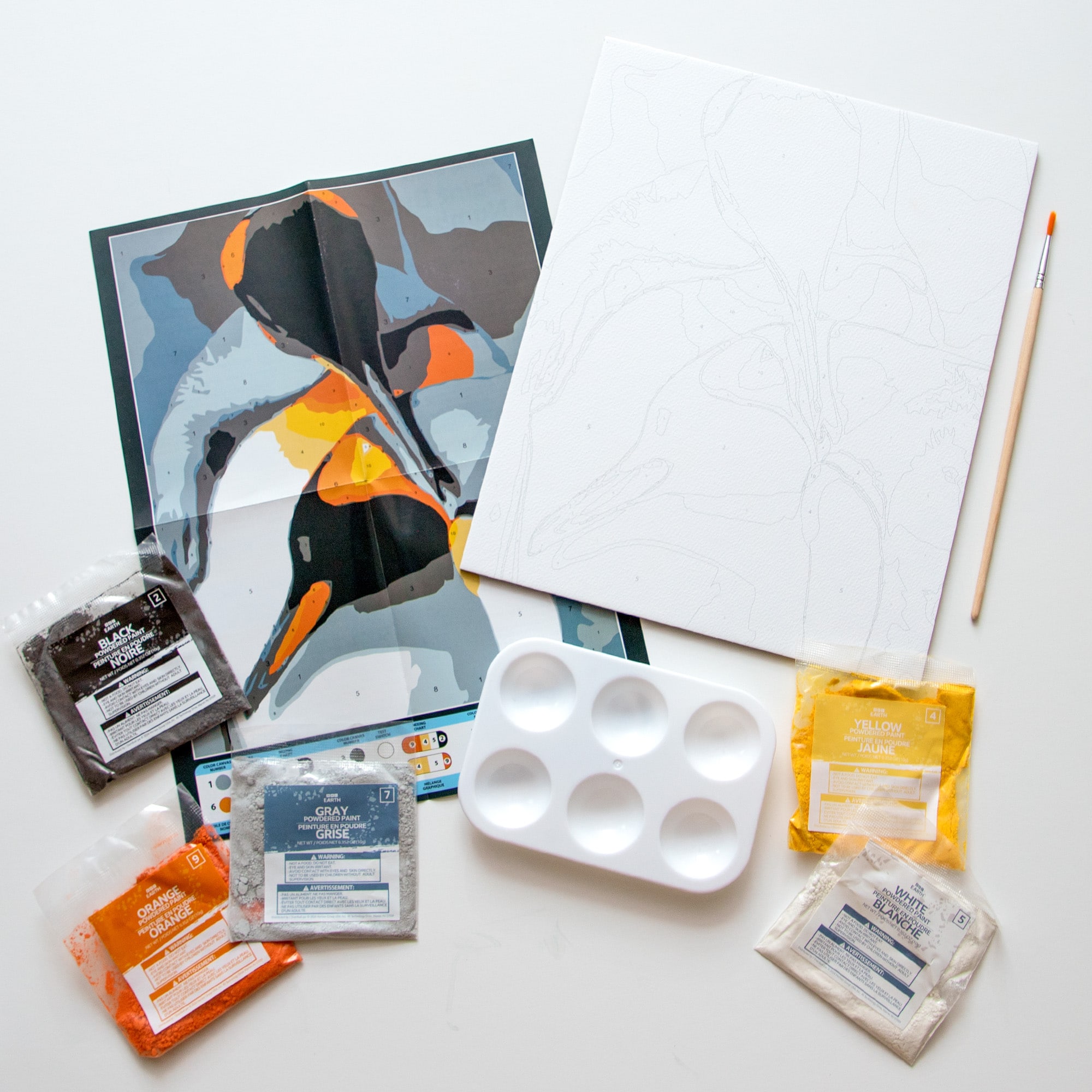 BBC Earth Canvas Board Penguin Paint by Number - Image 2