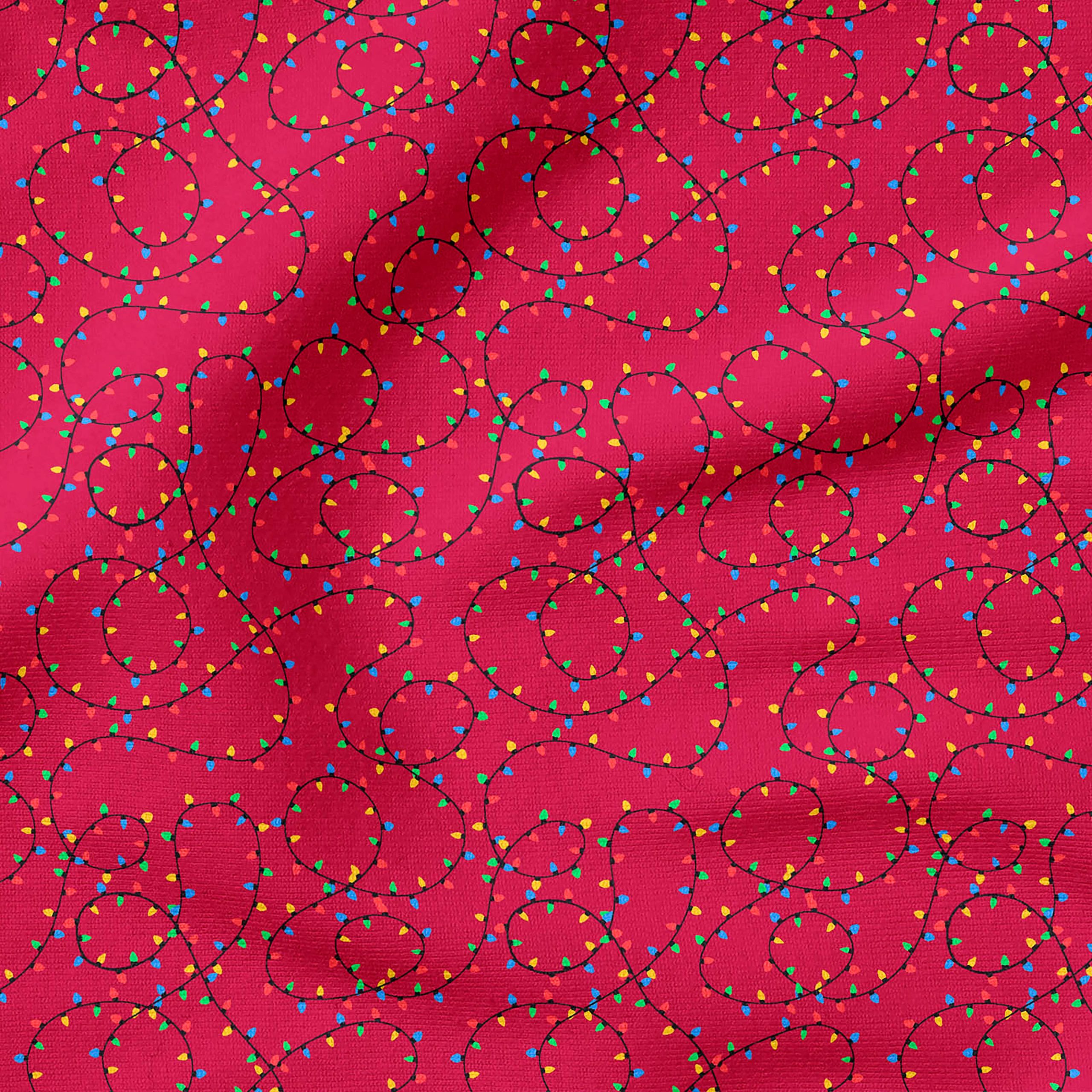 Fabric Editions Red Holiday Lights Cotton Fabric - Image 4