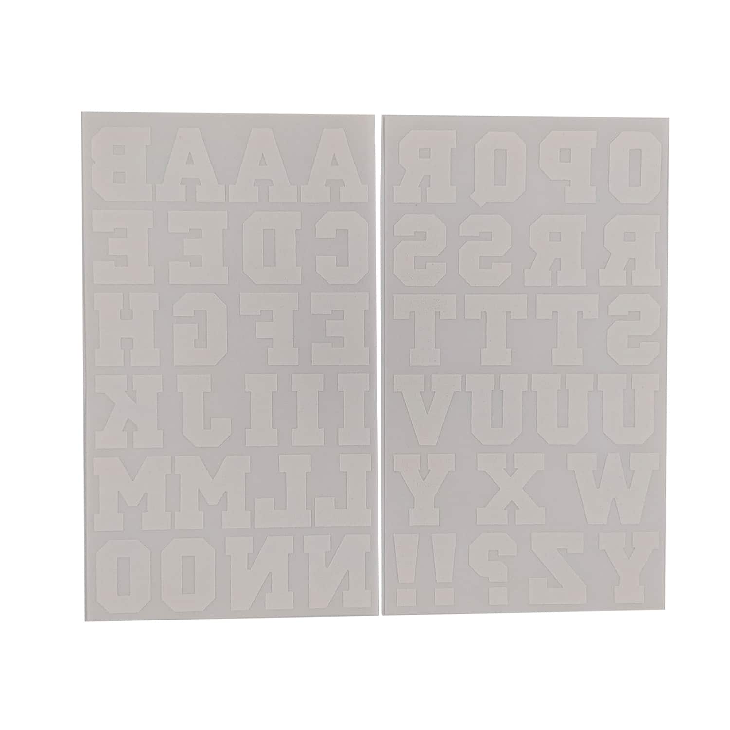 Iron-On White Flocked Athletic Letters by Make Market®