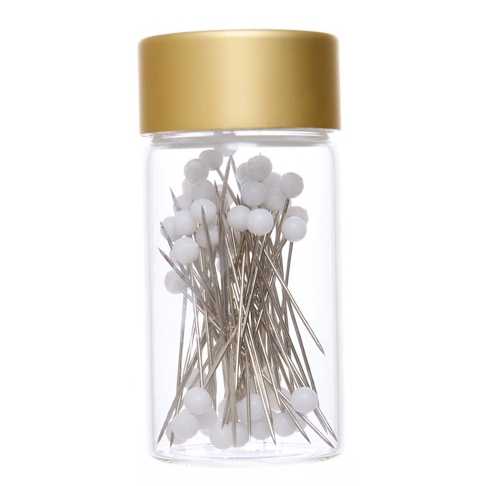 Gold Notion White Plastic Head Pins, 60ct. by Loops & Threads®