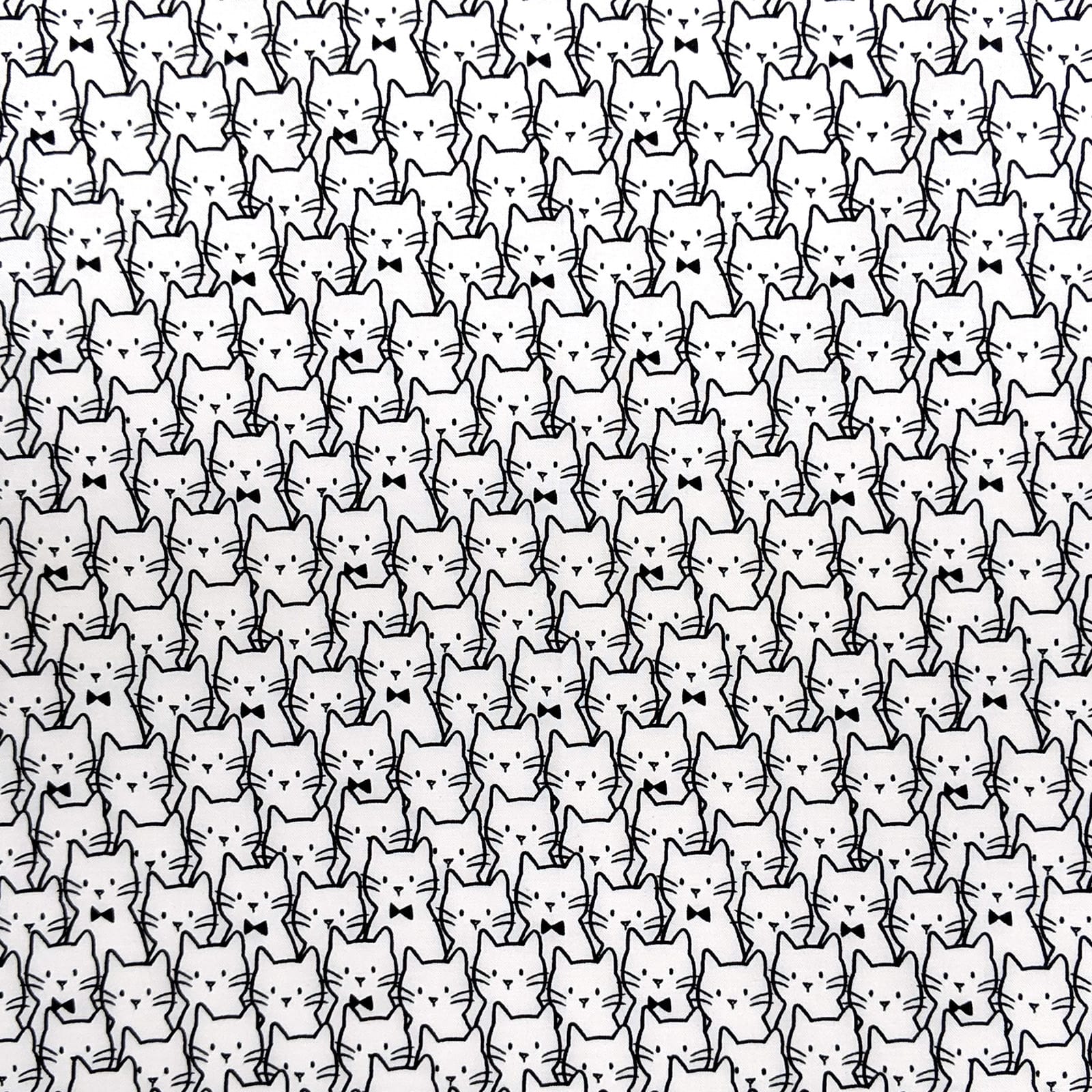 Camelot Fabrics Meow White Cat Clusters Cotton Fabric