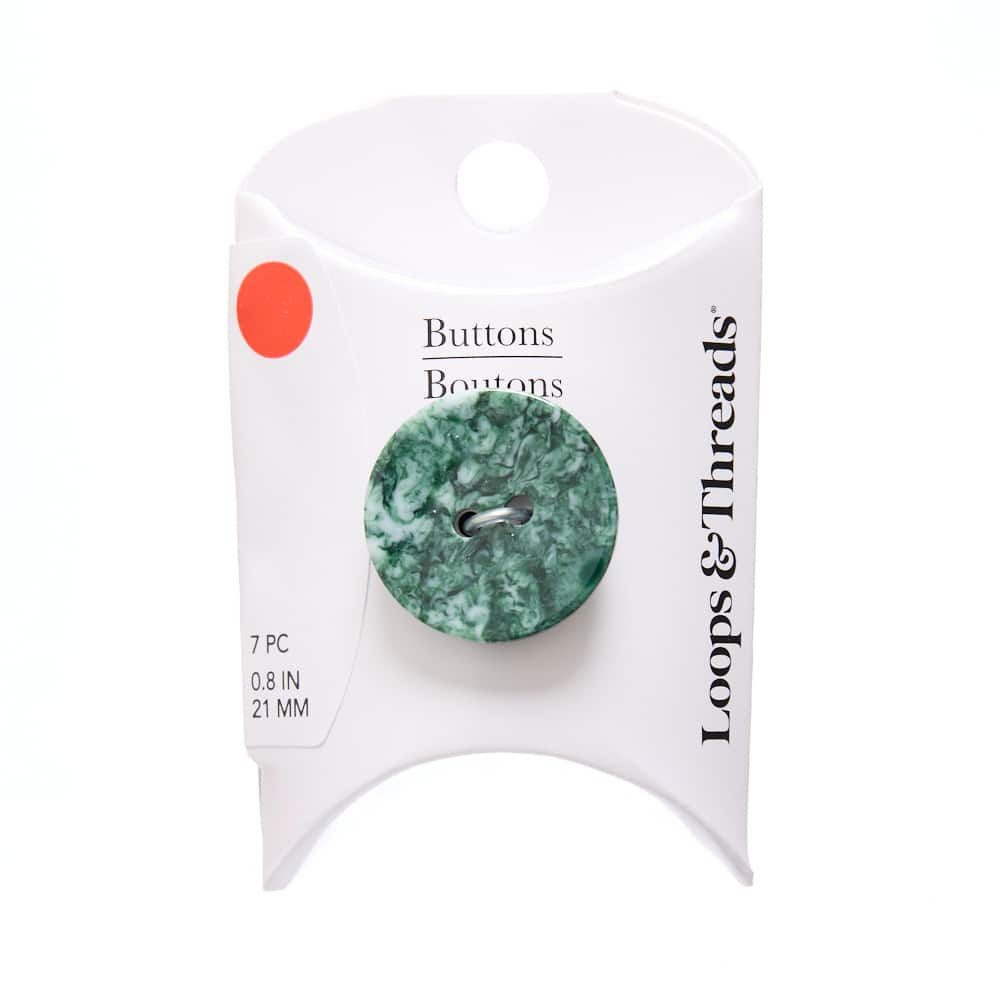21mm Marbled Green Round Fashion Suit Buttons, 7ct. by Loops & Threads®