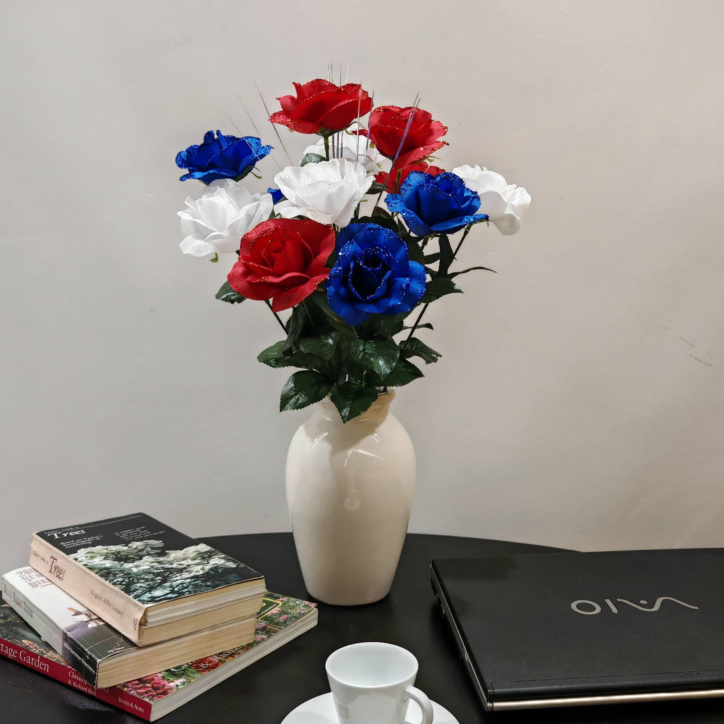 18" Red, White & Blue Rose Mix by Celebrate It™ - Image 3