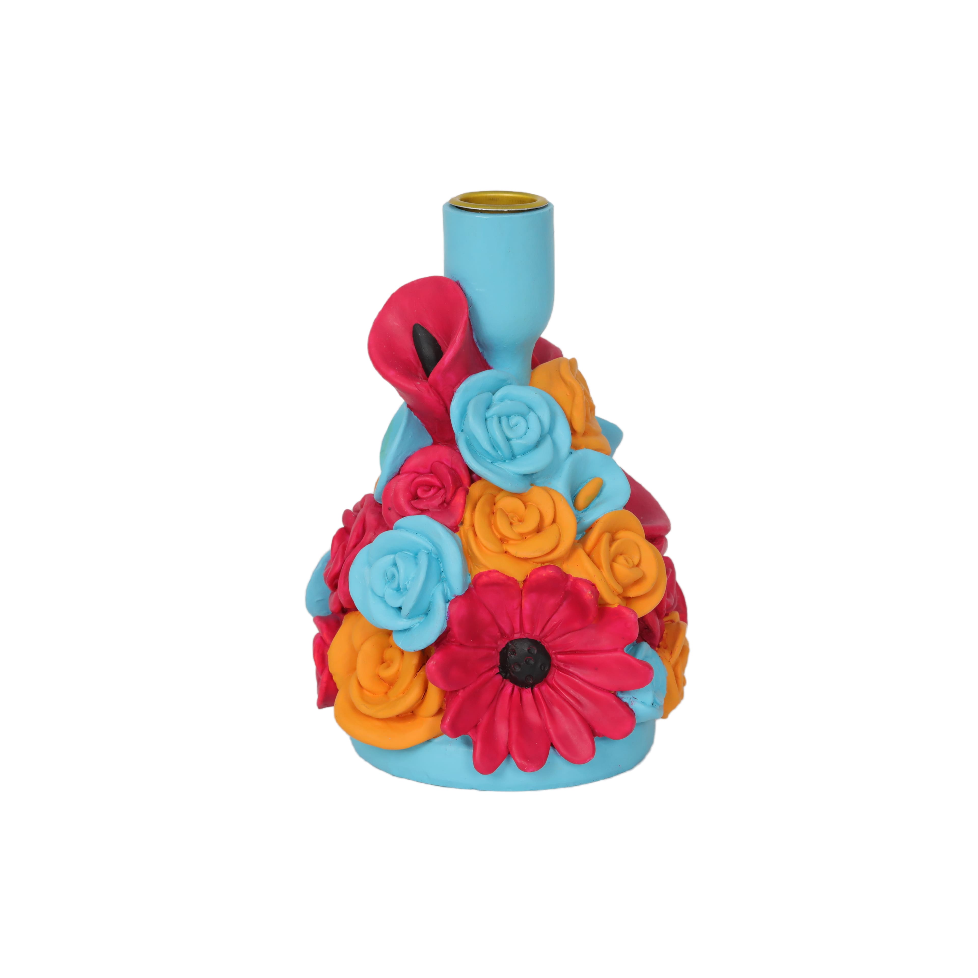 6.5" Taper Candle Holder with Flowers by Ashland®