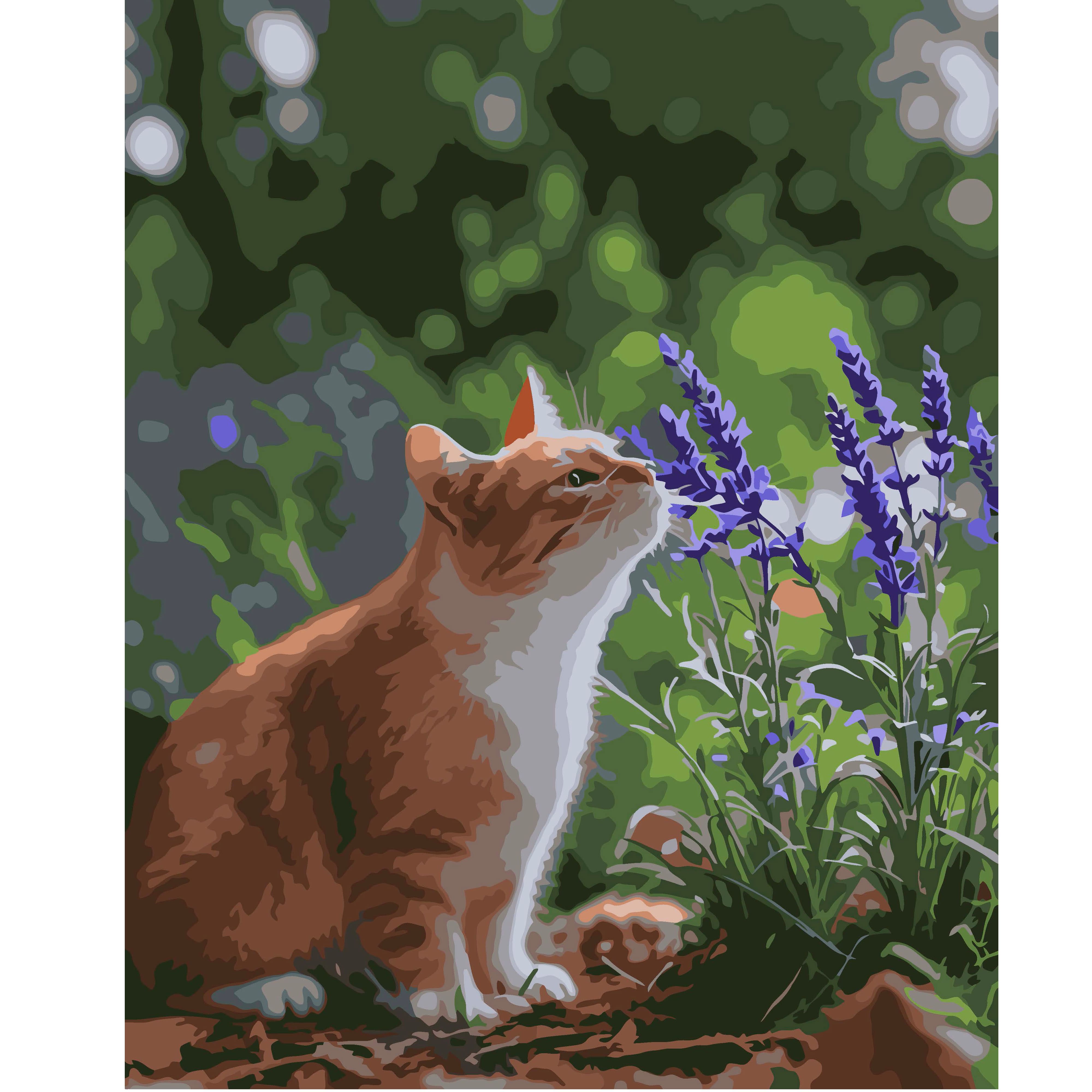 16" x 20" Cat with Lavender Paint-by-Number Kit by Artist's Loft®