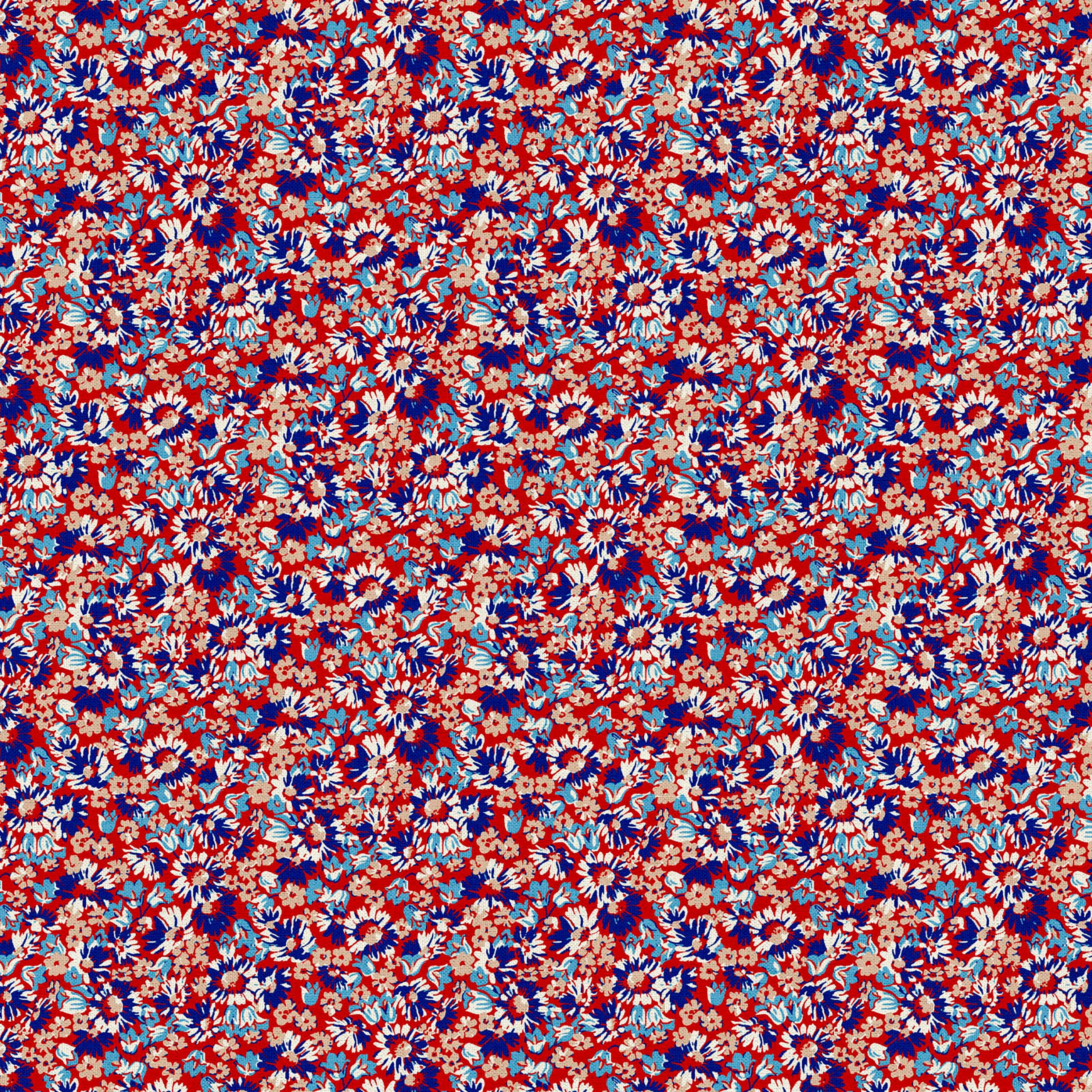 Fabric Editions Red Annabell Floral Cotton Fabric