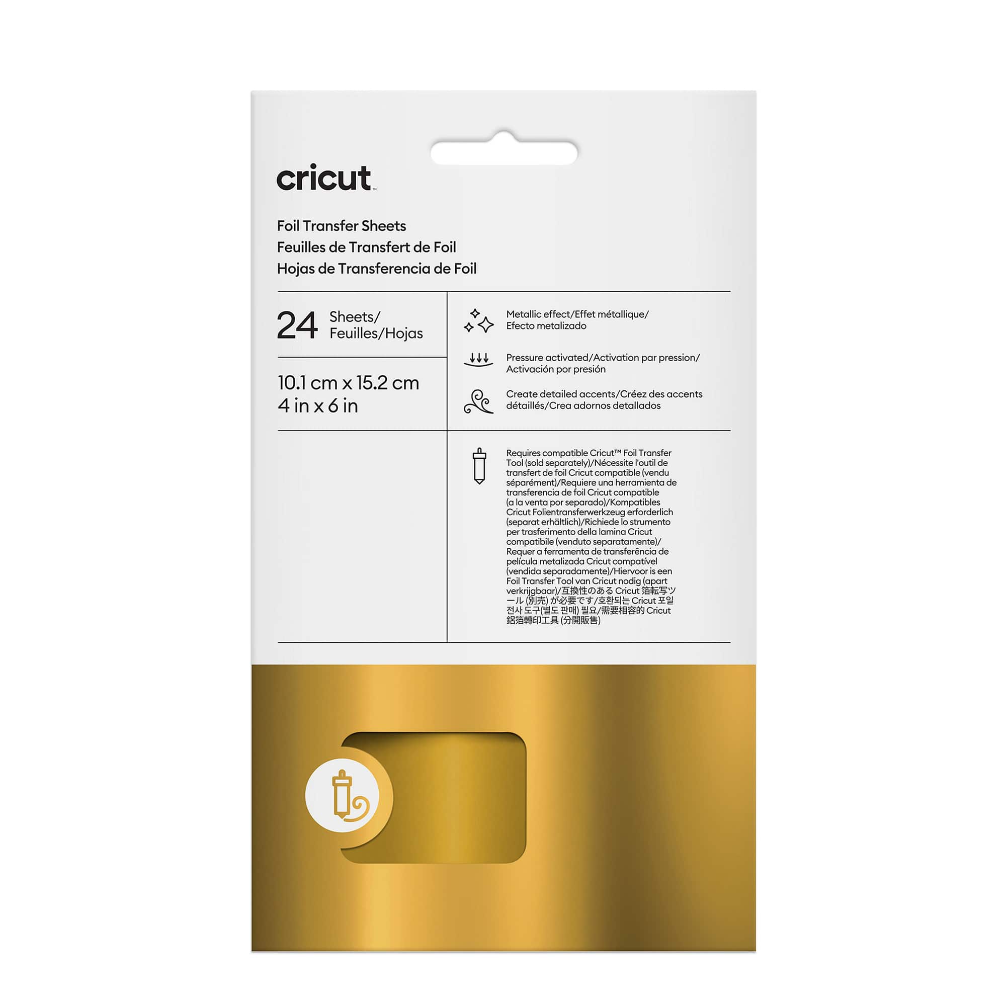 Cricut® 4" x 6" Gold Foil Transfer Sheets, 24ct.