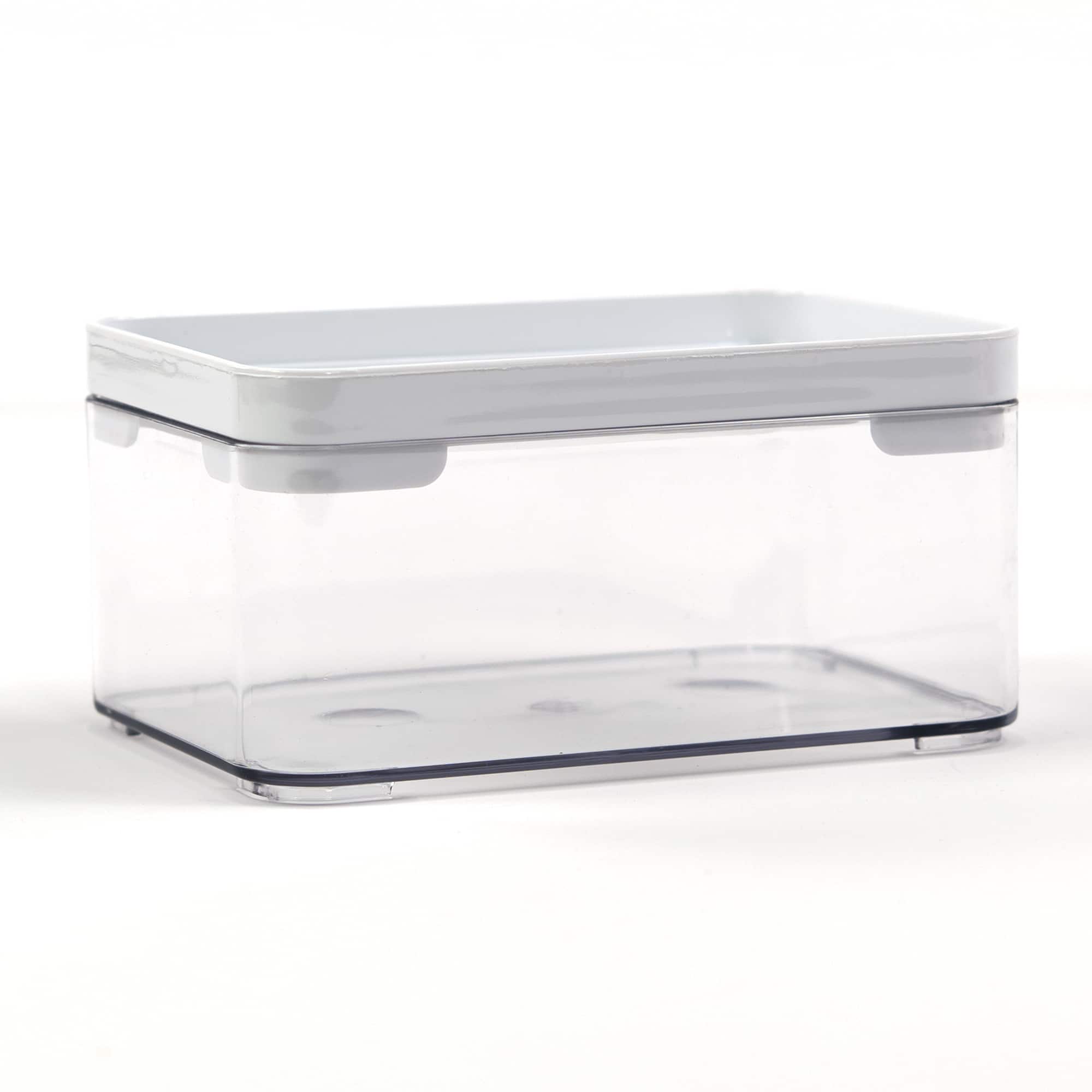Everything Mary Small Clear Plastic Storage Box with White Lid