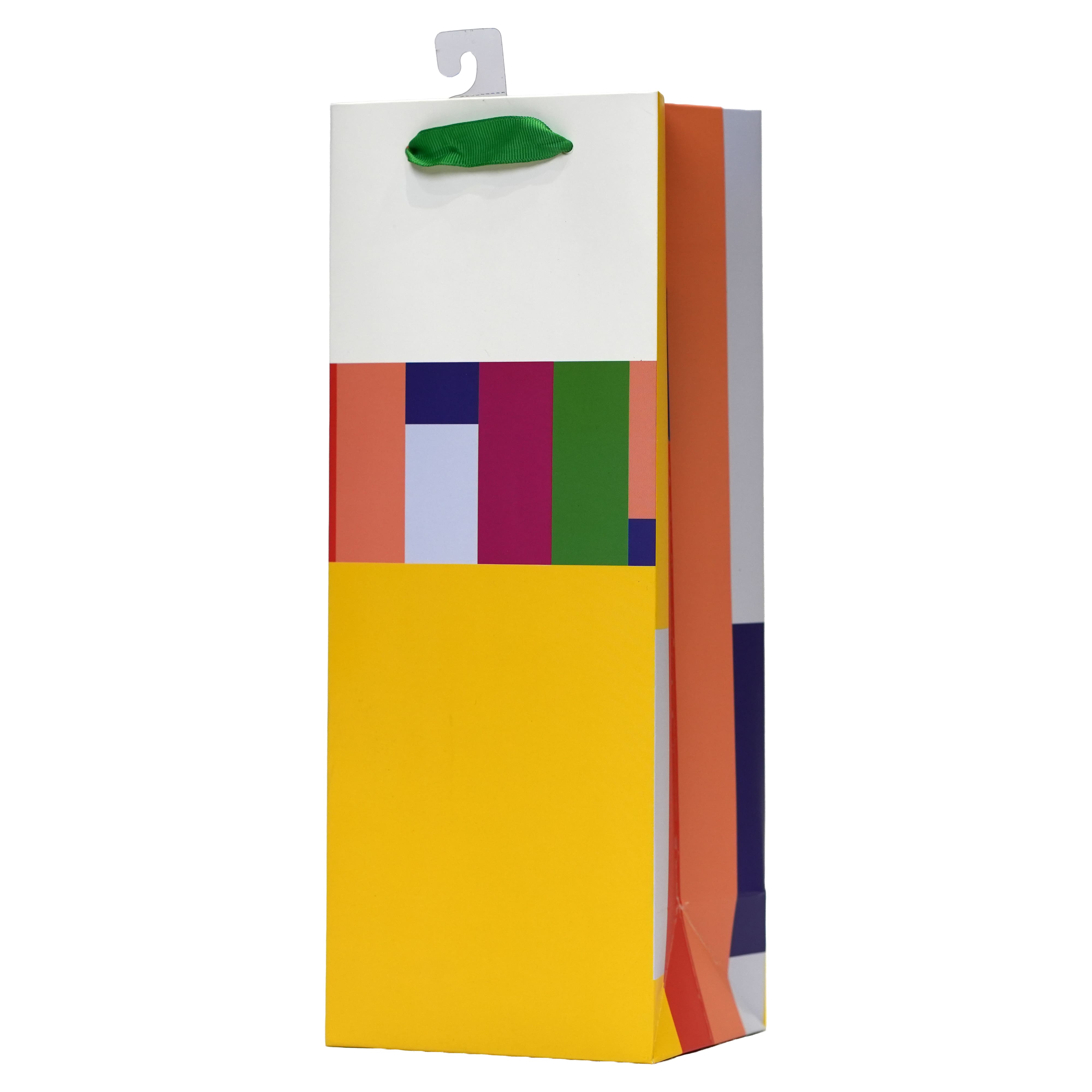 Yellow & Multicolor Stripes Wine Bag by Celebrate It™
