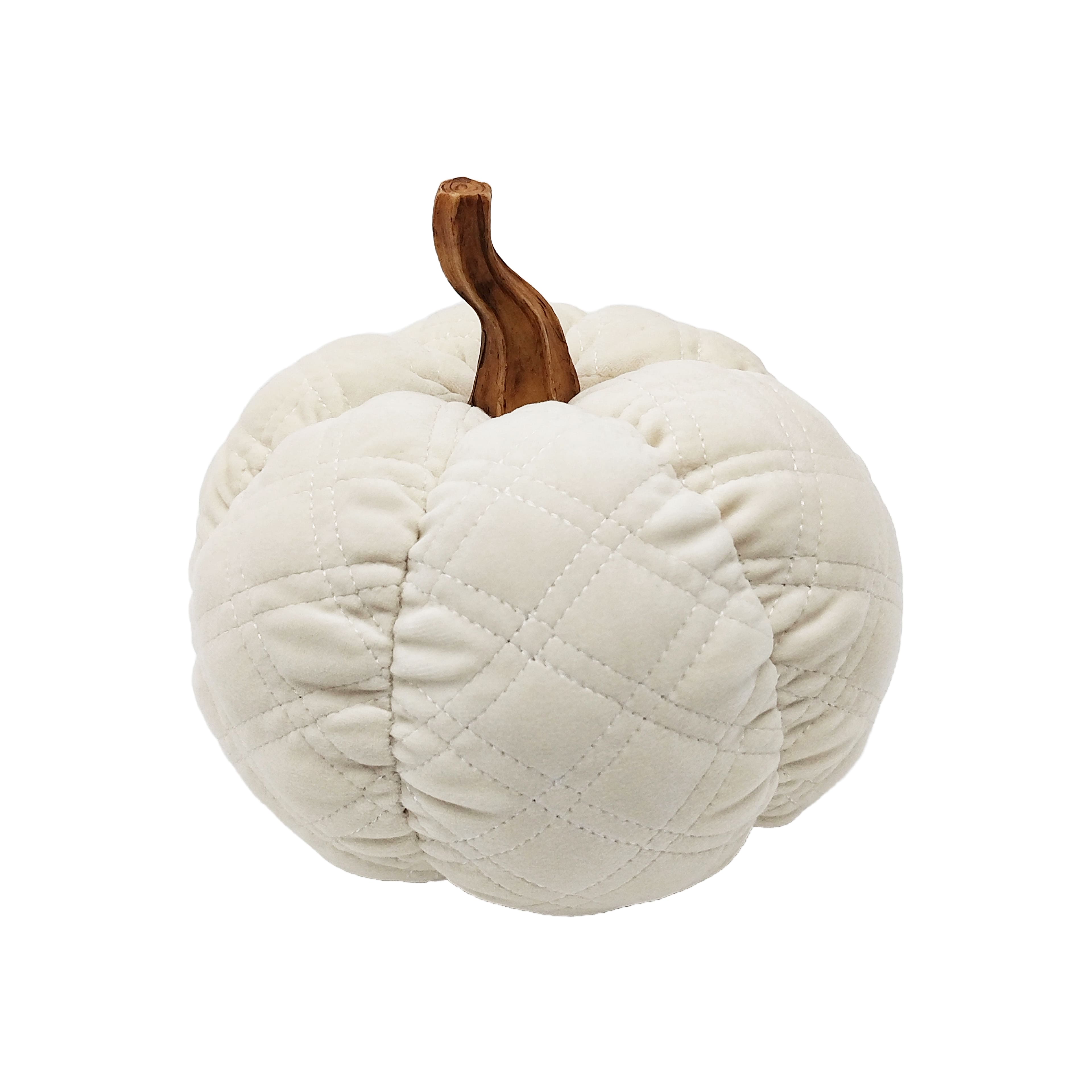 8" Cream Quilt Pumpkin Tabletop Décor by Ashland®