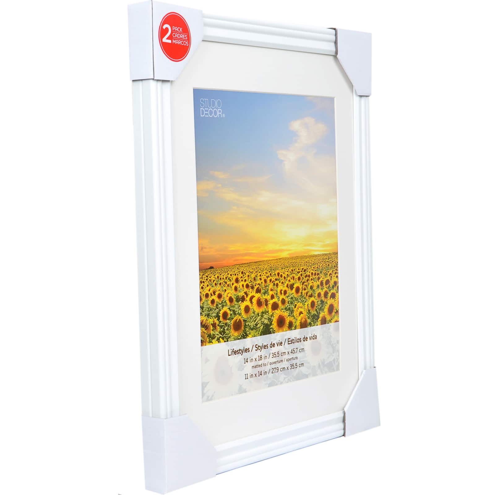 2 Pack Lifestyles 11" x 14" White Frames with Mat by Studio Décor® - Image 4
